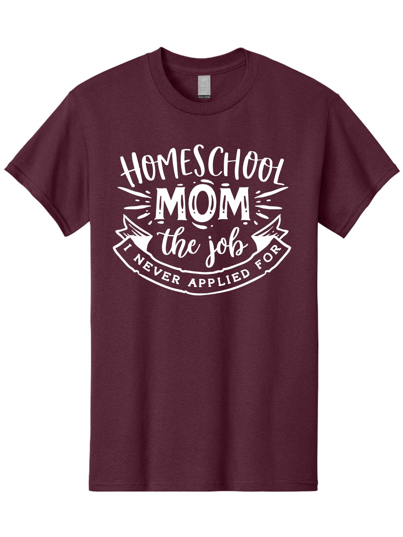 Homeschool-Mom-The-Job-1 Men'S Graphic Tee, 100% Cotton, Comfortable Casual Summer Wear, Machine Washable, Homeschool Mom, Proud Parent, Unsolicited Job, Funny Quote, Parenting Humor, Homeschooling, Mom Life, Dedication Aab382