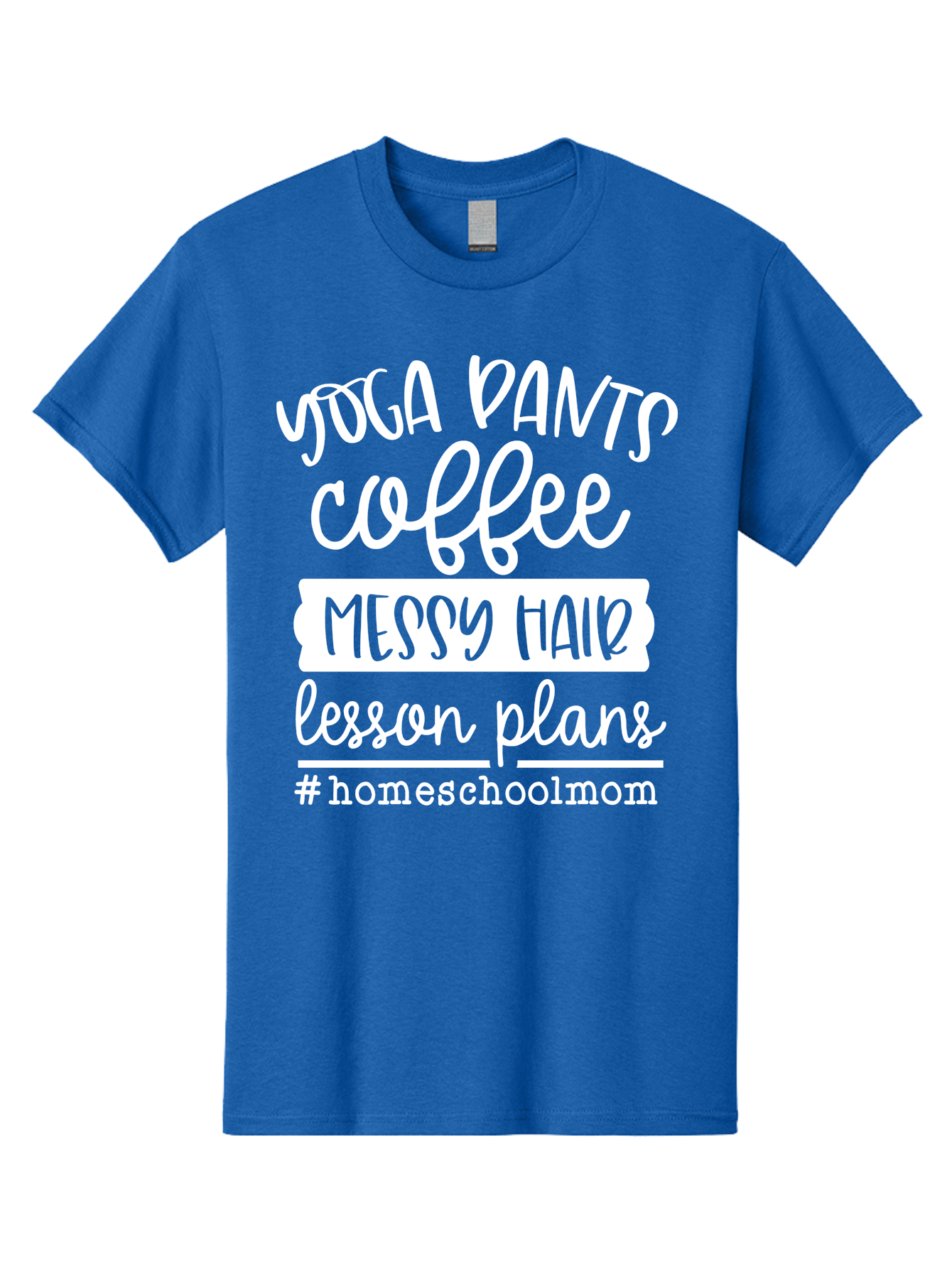 Homeschool-Mom Men'S Graphic Tee, 100% Cotton, Comfortable Casual Summer Wear, Machine Washable, Homeschool Mom, Yoga Pants, Coffee Fuel, Messy Hair, Lesson Plans, Homeschooling Lifestyle, Mom Life, Homeschool Routine, Coffee Lover Aab384 3