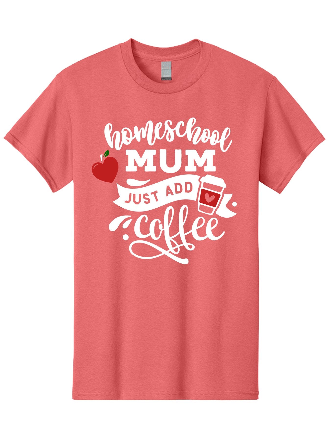 Homeschool-Mum-2 Men'S Graphic Tee, 100% Cotton, Comfortable Casual Summer Wear, Machine Washable, Homeschooling, Motherhood, Coffee Lover, Funny Quote, Homeschool Mum, Education, Parenting Humor, Coffee Cup, Apple Symbol, Inspirational Quote Aab386 4