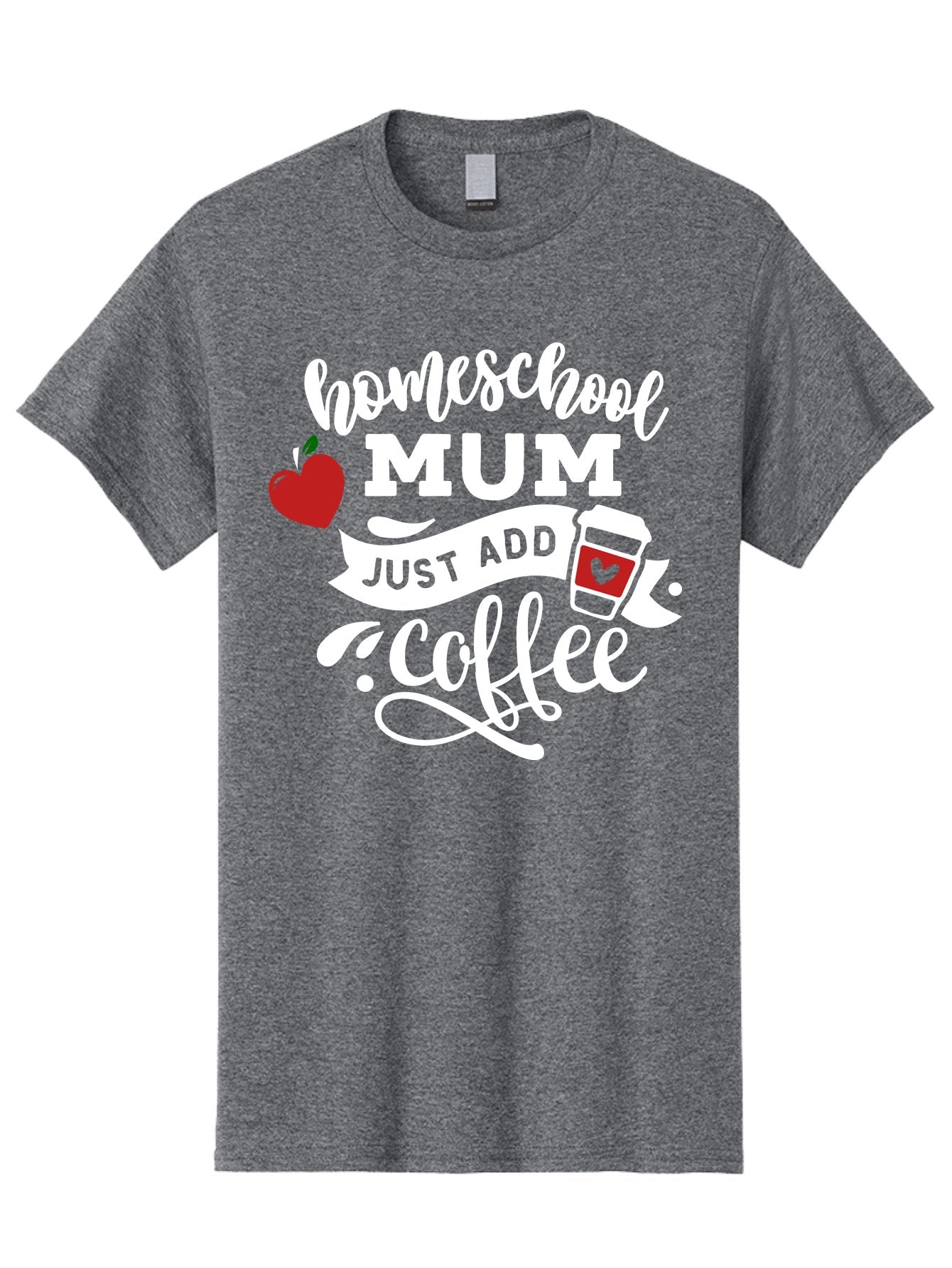Homeschool-Mum-2 Men'S Graphic Tee, 100% Cotton, Comfortable Casual Summer Wear, Machine Washable, Homeschooling, Motherhood, Coffee Lover, Funny Quote, Homeschool Mum, Education, Parenting Humor, Coffee Cup, Apple Symbol, Inspirational Quote Aab386 5