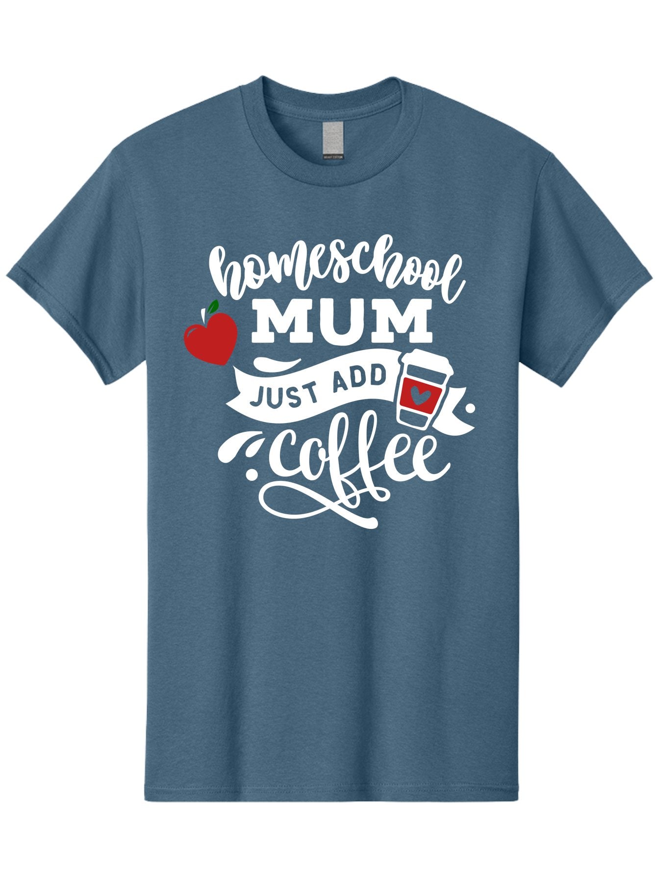 Homeschool-Mum-2 Men'S Graphic Tee, 100% Cotton, Comfortable Casual Summer Wear, Machine Washable, Homeschooling, Motherhood, Coffee Lover, Funny Quote, Homeschool Mum, Education, Parenting Humor, Coffee Cup, Apple Symbol, Inspirational Quote Aab386 3