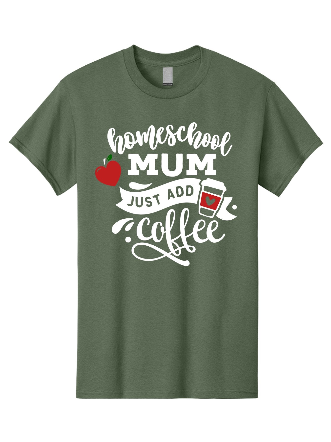 Homeschool-Mum-2 Men'S Graphic Tee, 100% Cotton, Comfortable Casual Summer Wear, Machine Washable, Homeschooling, Motherhood, Coffee Lover, Funny Quote, Homeschool Mum, Education, Parenting Humor, Coffee Cup, Apple Symbol, Inspirational Quote Aab386