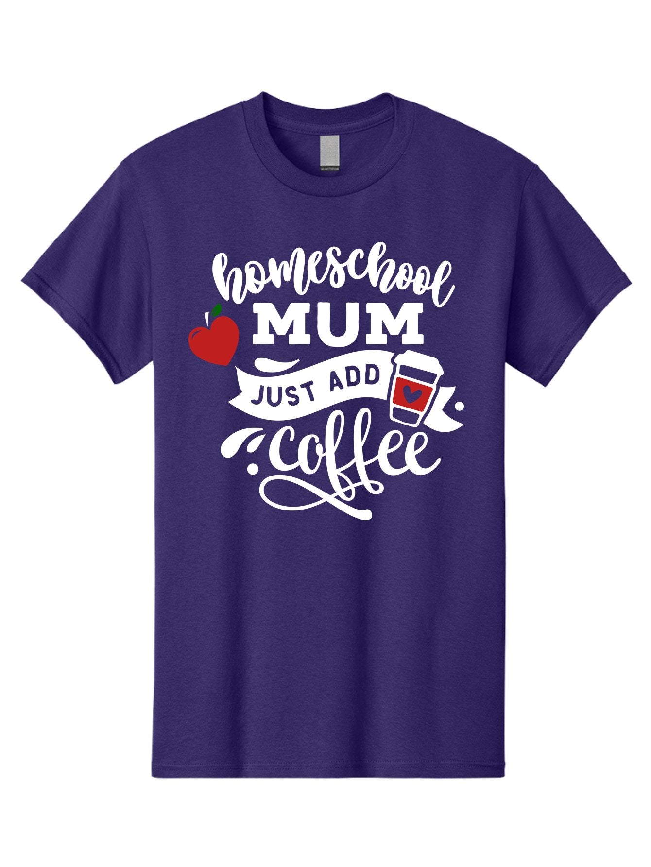 Homeschool-Mum-2 Men'S Graphic Tee, 100% Cotton, Comfortable Casual Summer Wear, Machine Washable, Homeschooling, Motherhood, Coffee Lover, Funny Quote, Homeschool Mum, Education, Parenting Humor, Coffee Cup, Apple Symbol, Inspirational Quote Aab386 8