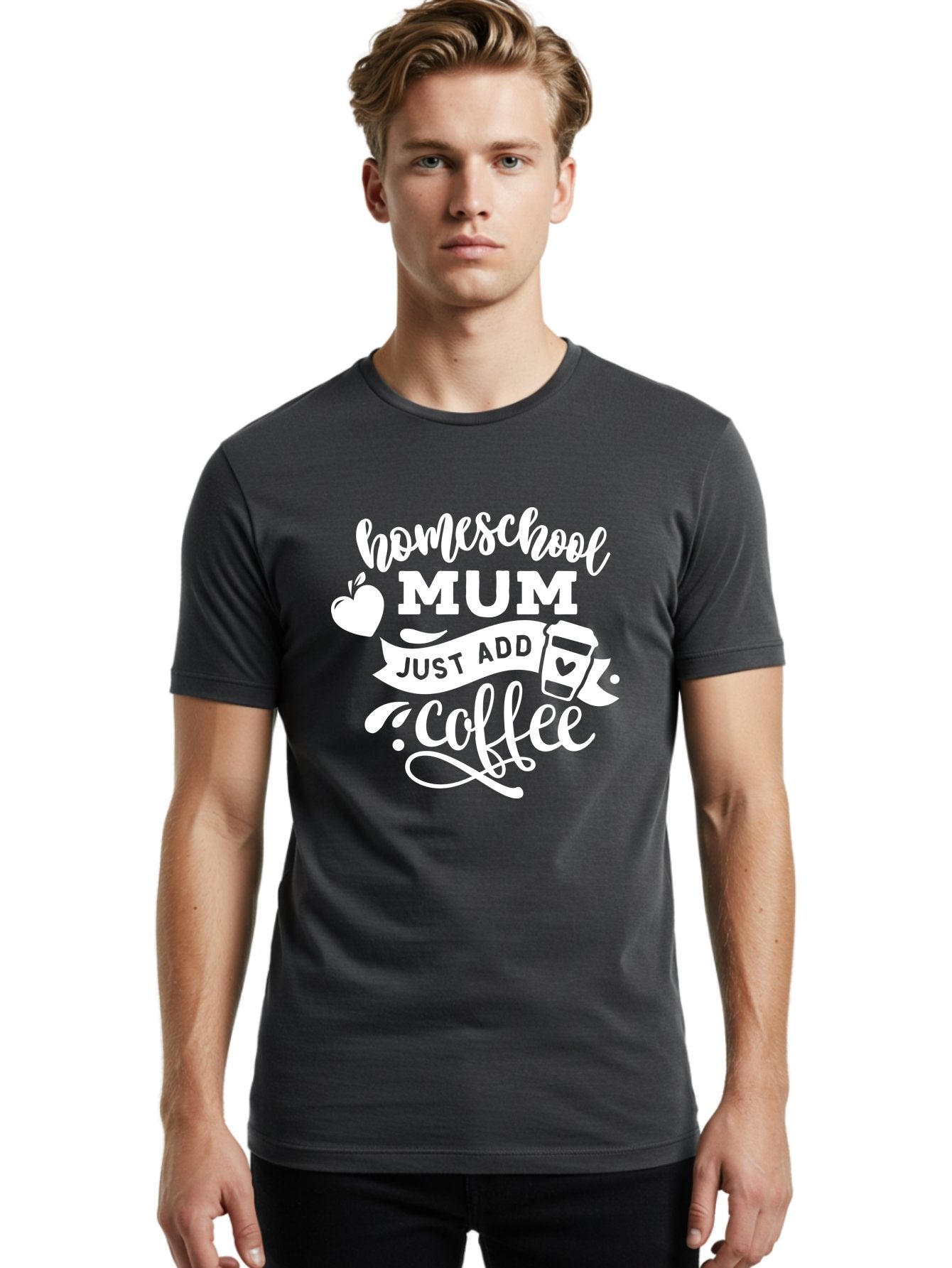 Homeschool-Mum-3 Men'S Graphic Tee, 100% Cotton, Comfortable Casual Summer Wear, Machine Washable, Homeschool Mom, Coffee Lover, Mom Life, Homeschooling, Coffee Addict, Mom Humor, Funny Quote, Inspirational Quote, Motherhood, Parenting Aab387 20