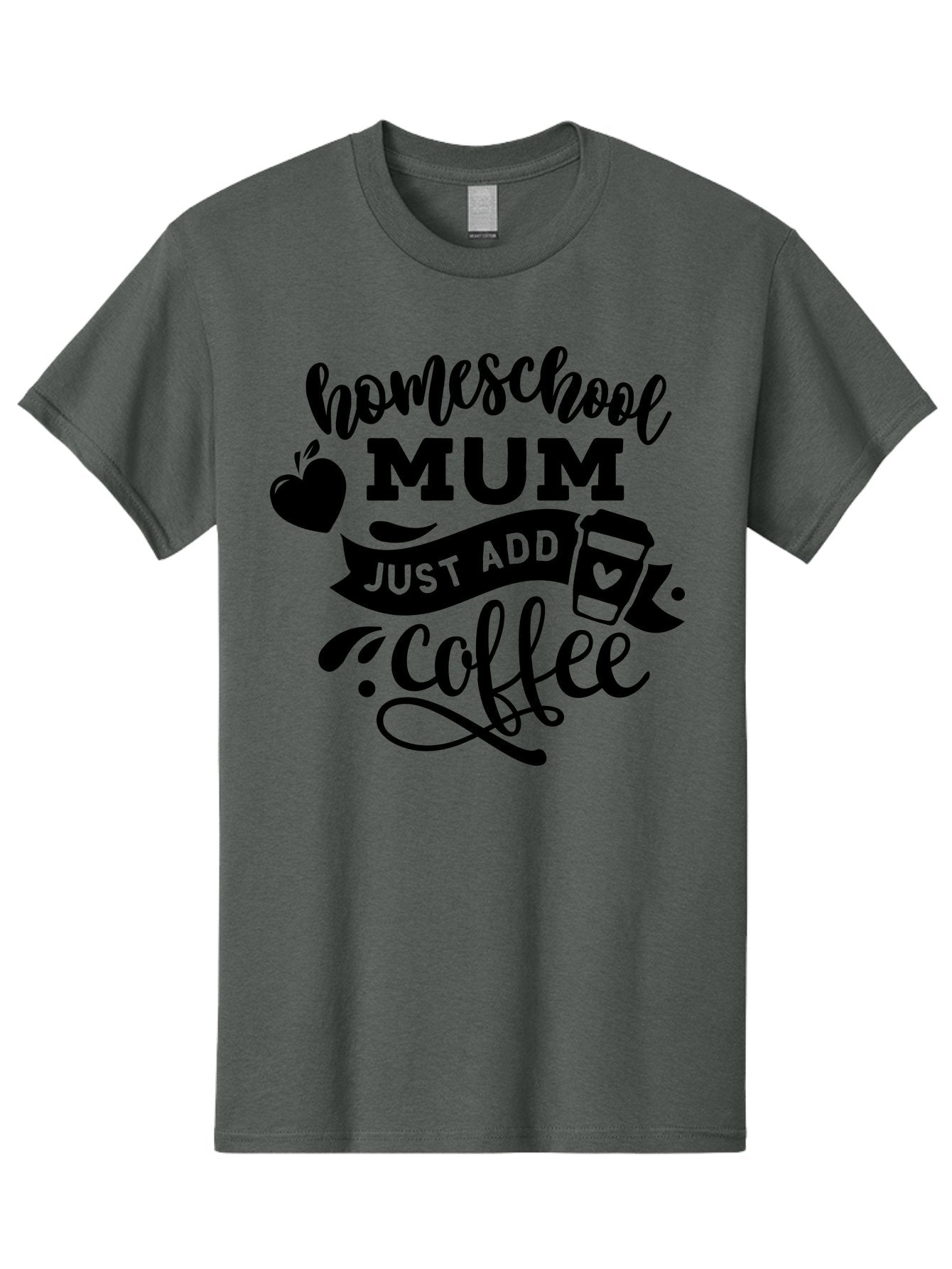 Homeschool-Mum-Just-Add-Coffee Men'S Graphic Tee, 100% Cotton, Comfortable Casual Summer Wear, Machine Washable, Homeschool Mum, Coffee Quote, Funny Homeschooling, Coffee Humor, Mom Life, Homeschooling Mom, Coffee Lover, Quirky Mom Aab389 11