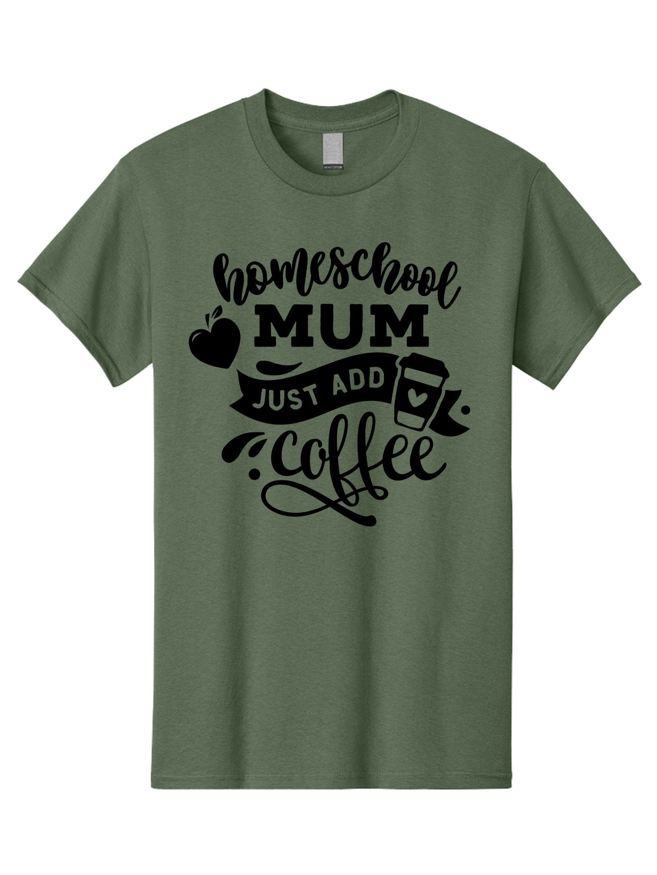 Homeschool-Mum-Just-Add-Coffee Men'S Graphic Tee, 100% Cotton, Comfortable Casual Summer Wear, Machine Washable, Homeschool Mum, Coffee Quote, Funny Homeschooling, Coffee Humor, Mom Life, Homeschooling Mom, Coffee Lover, Quirky Mom Aab389 7