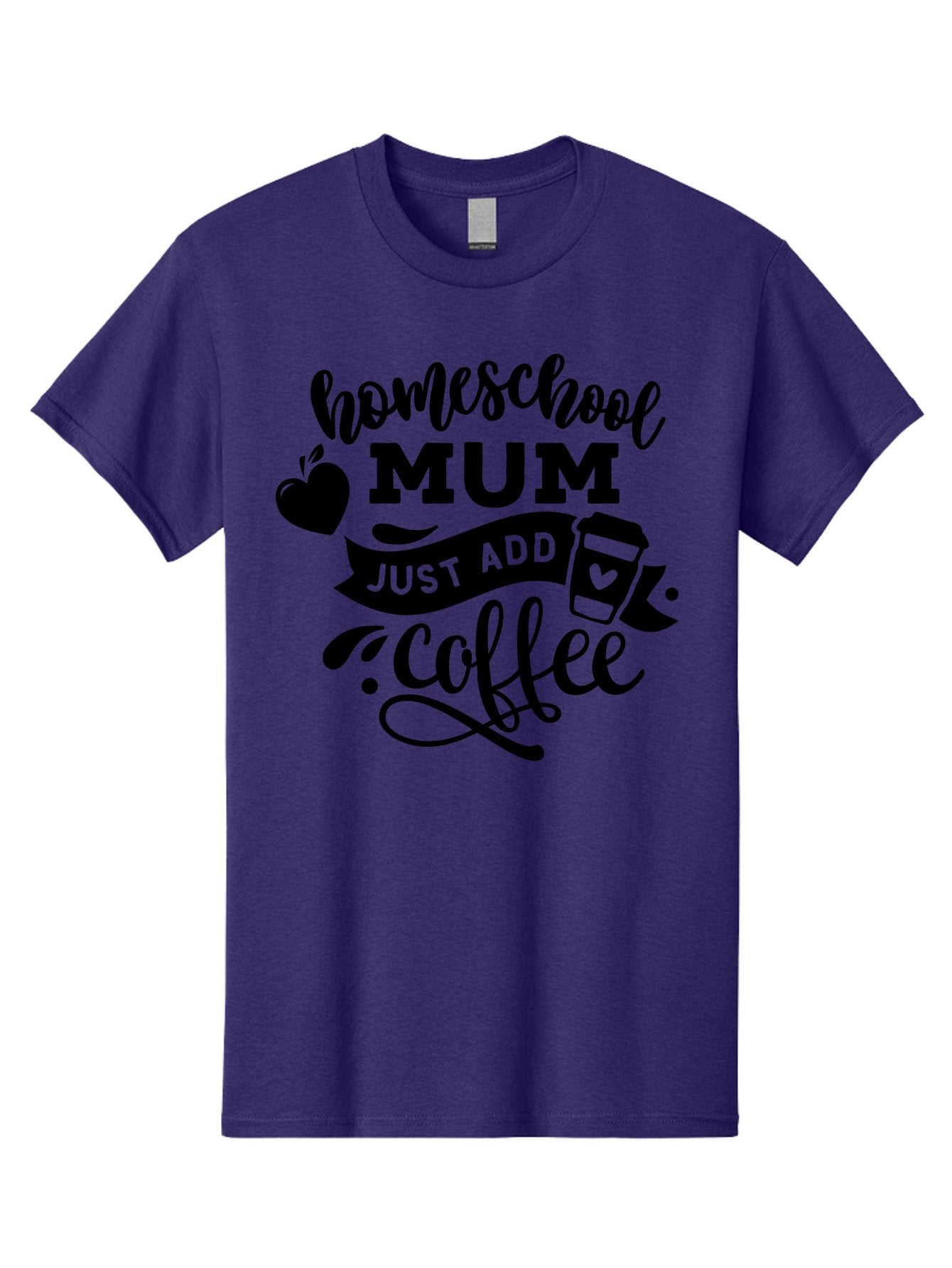 Homeschool-Mum-Just-Add-Coffee Men'S Graphic Tee, 100% Cotton, Comfortable Casual Summer Wear, Machine Washable, Homeschool Mum, Coffee Quote, Funny Homeschooling, Coffee Humor, Mom Life, Homeschooling Mom, Coffee Lover, Quirky Mom Aab389 12