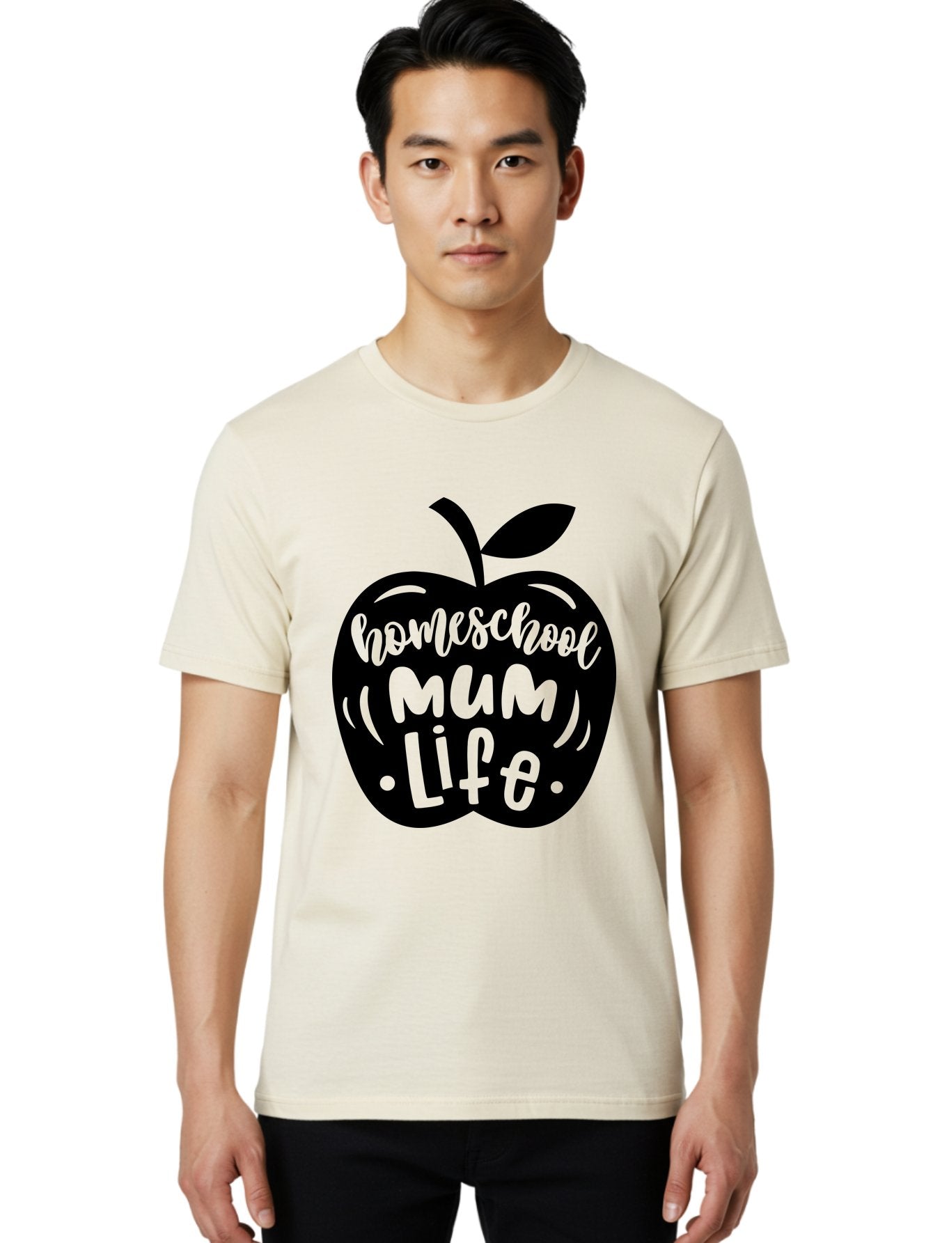 Homeschool-Mum-Life-1 Men'S Graphic Tee, 100% Cotton, Comfortable Casual Summer Wear, Machine Washable, Homeschooling, Parenting, Education, Motherhood, Lifestyle, Homeschool Mum Life, Apple Graphic, Mom Life Aab390 28