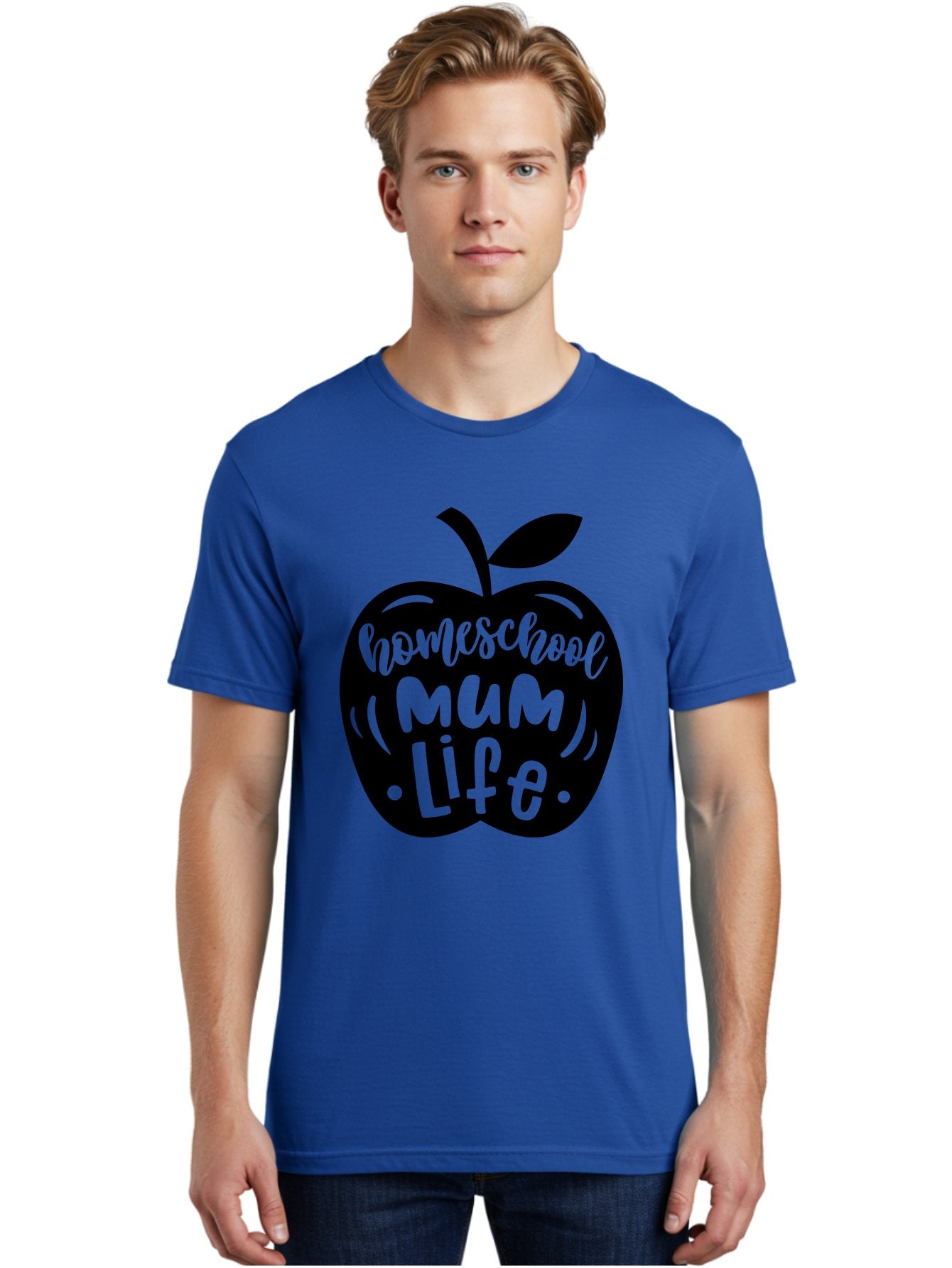 Homeschool-Mum-Life-1 Men'S Graphic Tee, 100% Cotton, Comfortable Casual Summer Wear, Machine Washable, Homeschooling, Parenting, Education, Motherhood, Lifestyle, Homeschool Mum Life, Apple Graphic, Mom Life Aab390 16
