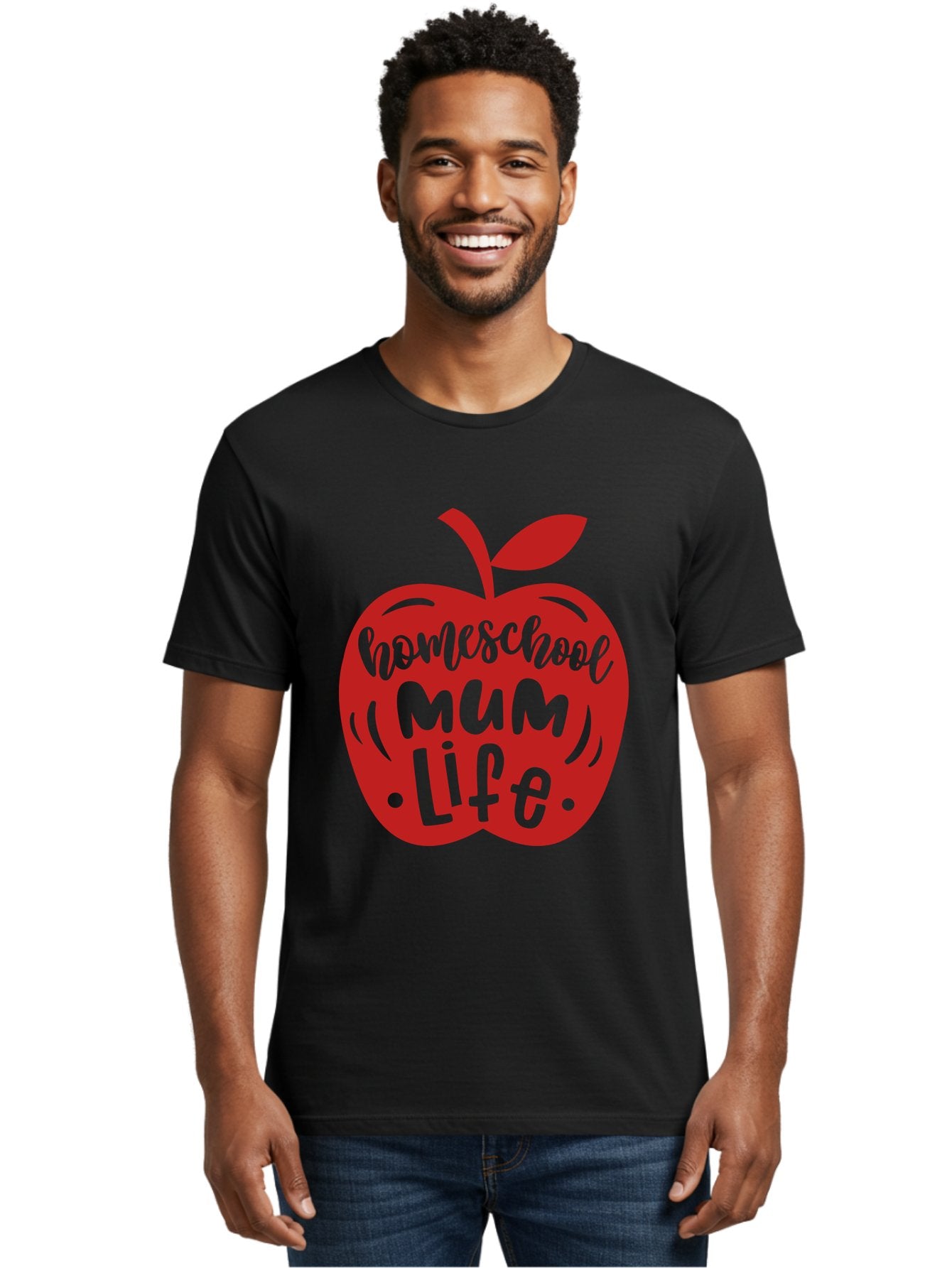 Homeschool-Mum-Life-2 Men'S Graphic Tee, 100% Cotton, Comfortable Casual Summer Wear, Machine Washable, Homeschooling, Parenting, Mom Life, Apple Graphic, Homeschool Mum, Education, Teaching, Motherhood, Family, Learning Aab391 22