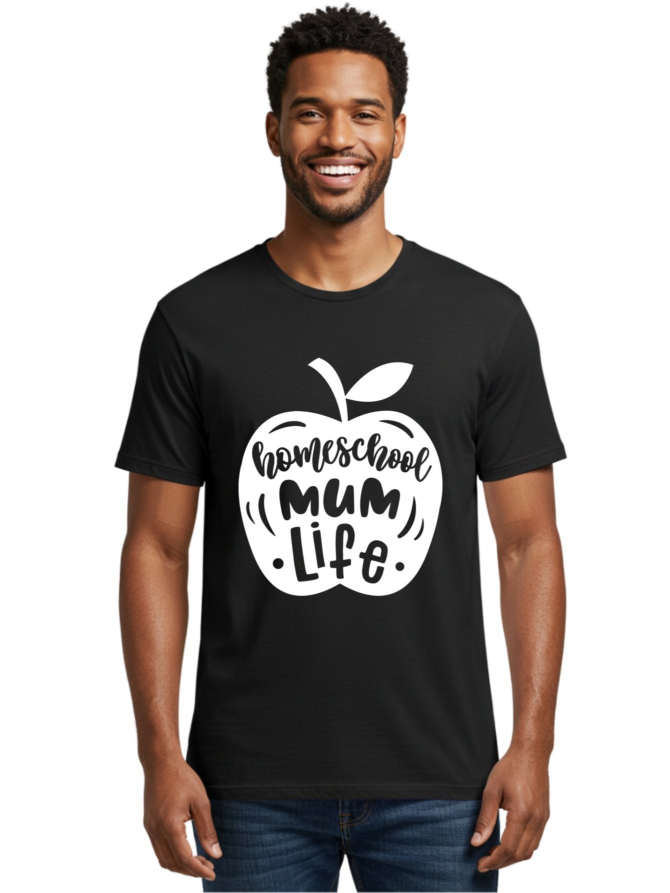 Homeschool-Mum-Life Men'S Graphic Tee, 100% Cotton, Comfortable Casual Summer Wear, Machine Washable, Homeschool Mum Life, Apple Graphic, Homeschooling Mother, Education, Parenting, Personalized Learning Aab392 17