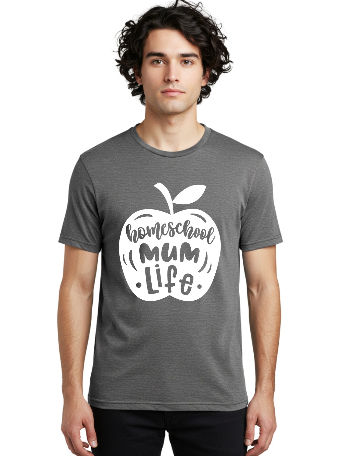Homeschool-Mum-Life Men'S Graphic Tee, 100% Cotton, Comfortable Casual Summer Wear, Machine Washable, Homeschool Mum Life, Apple Graphic, Homeschooling Mother, Education, Parenting, Personalized Learning Aab392 29