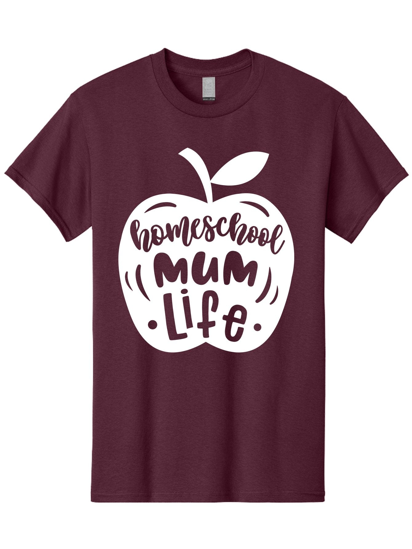 Homeschool-Mum-Life Men'S Graphic Tee, 100% Cotton, Comfortable Casual Summer Wear, Machine Washable, Homeschool Mum Life, Apple Graphic, Homeschooling Mother, Education, Parenting, Personalized Learning Aab392 5