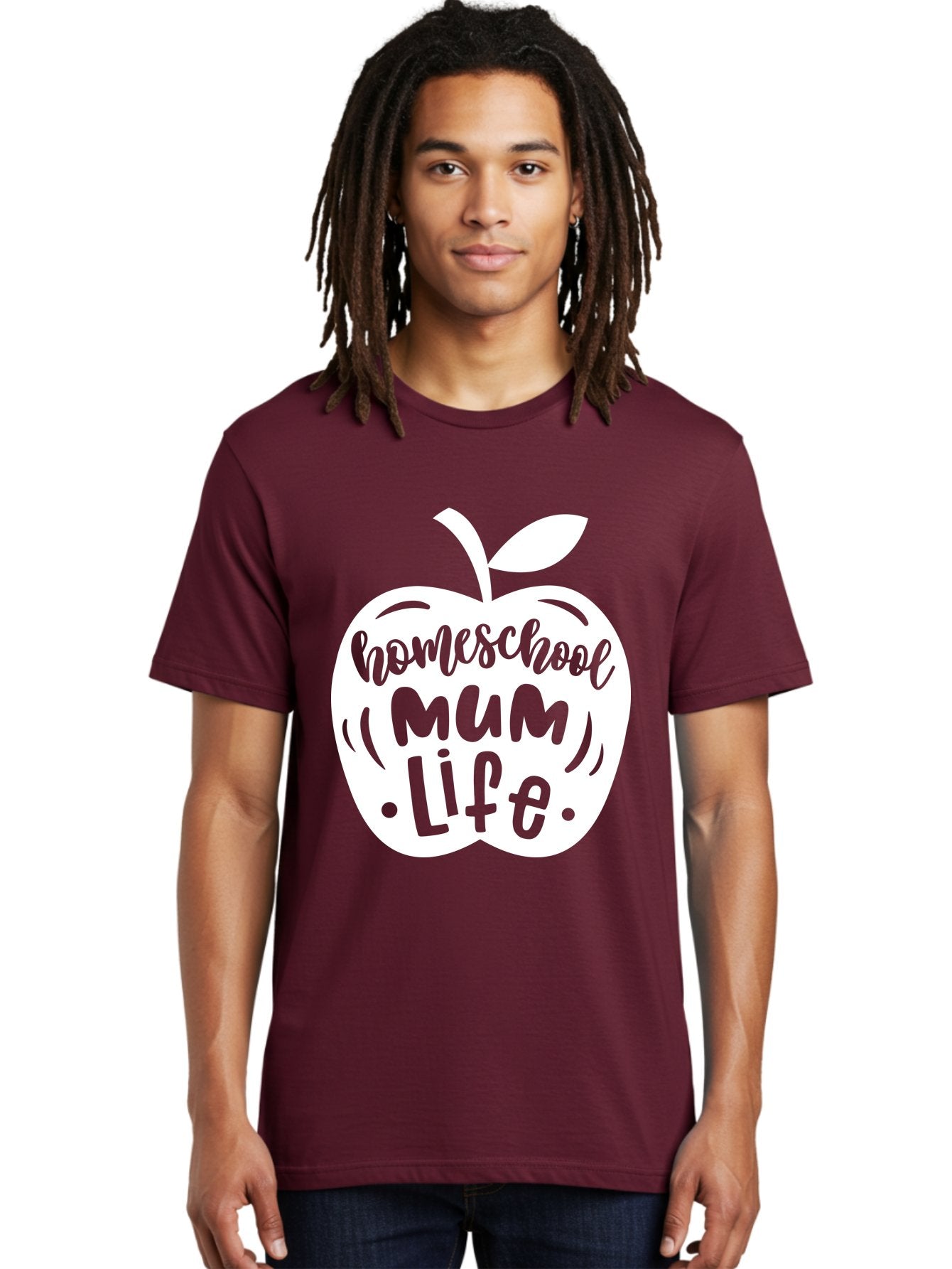 Homeschool-Mum-Life Men'S Graphic Tee, 100% Cotton, Comfortable Casual Summer Wear, Machine Washable, Homeschool Mum Life, Apple Graphic, Homeschooling Mother, Education, Parenting, Personalized Learning Aab392 23