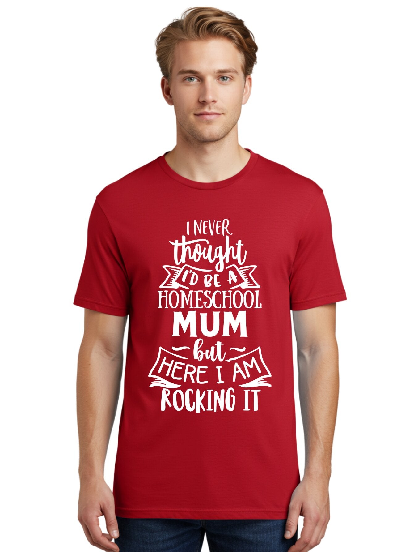 Homeschool-Mum Men'S Graphic Tee, 100% Cotton, Comfortable Casual Summer Wear, Machine Washable, Homeschool Mom, Parenting Quote, Homeschooling Inspiration, Mom Life, Funny Parenting, Inspirational Quote, Mom Quotes, Homeschooling Journey Aab399 30