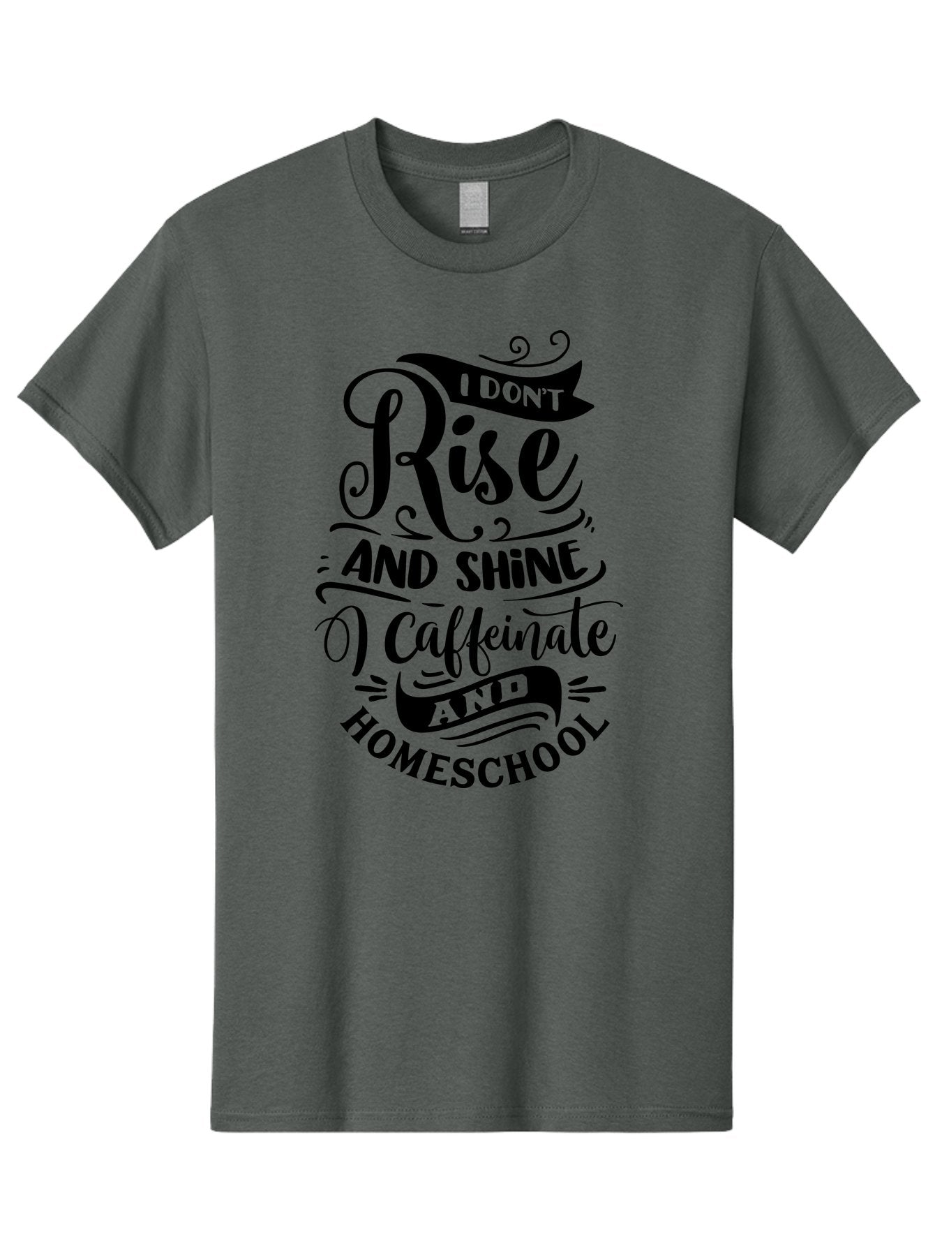I-Don-T-Rise-And-Shine-Caffeinate-And-Homeschool Men'S Graphic Tee, 100% Cotton, Comfortable Casual Summer Wear, Machine Washable, Homeschooling Quote, Inspirational Quote, Coffee Humor, Parenting Quote, Funny Homeschooling, Aab401 13