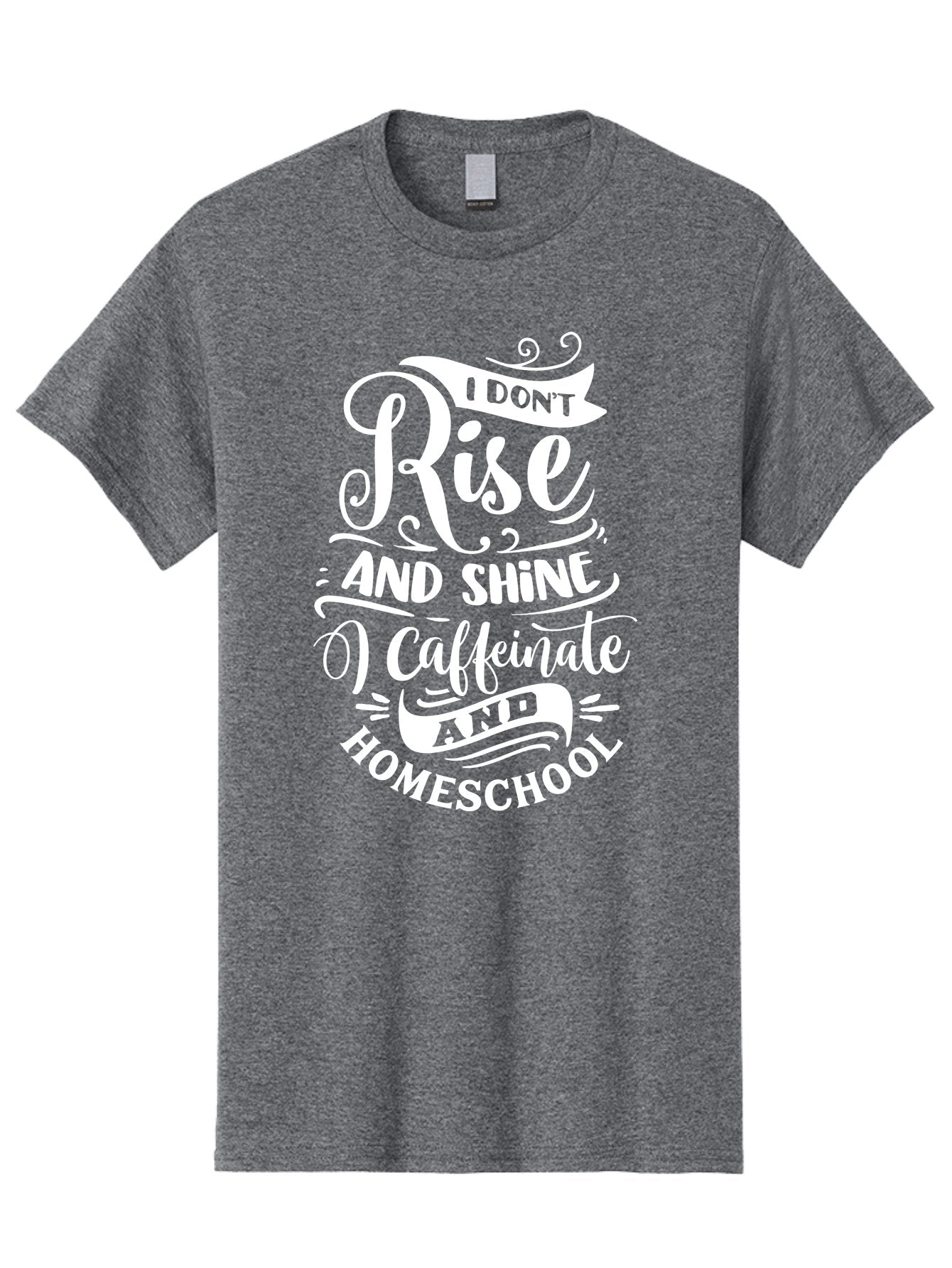 I-Don-T-Rise-And-Shine-I-Caffeinate-And-Homeschool Men'S Graphic Tee, 100% Cotton, Comfortable Casual Summer Wear, Machine Washable, Homeschooling Humor, Funny Homeschool Quotes, Coffee Fueled, Caffeinated Homeschooler, Parenting Memes, Aab402 6