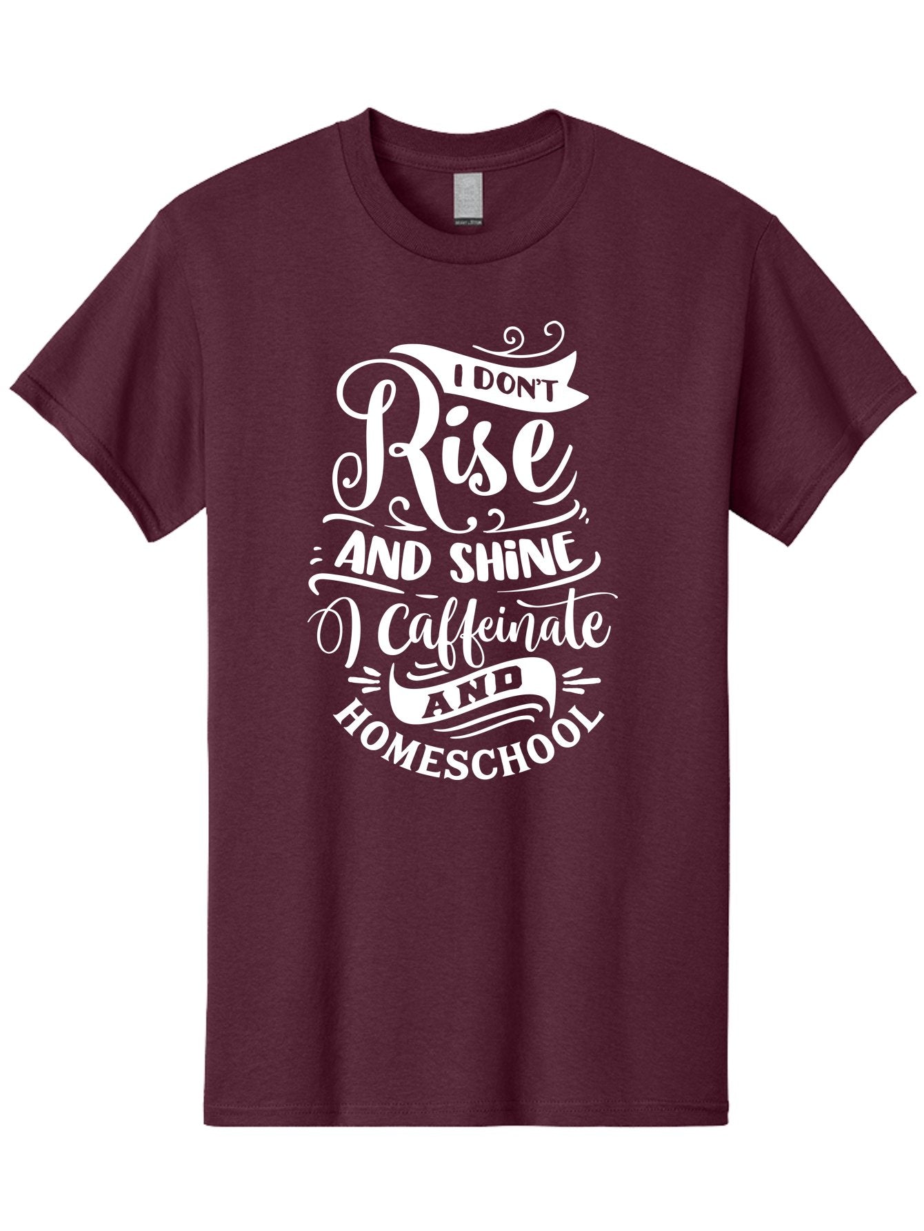 I-Don-T-Rise-And-Shine-I-Caffeinate-And-Homeschool Men'S Graphic Tee, 100% Cotton, Comfortable Casual Summer Wear, Machine Washable, Homeschooling Humor, Funny Homeschool Quotes, Coffee Fueled, Caffeinated Homeschooler, Parenting Memes, Aab402 5