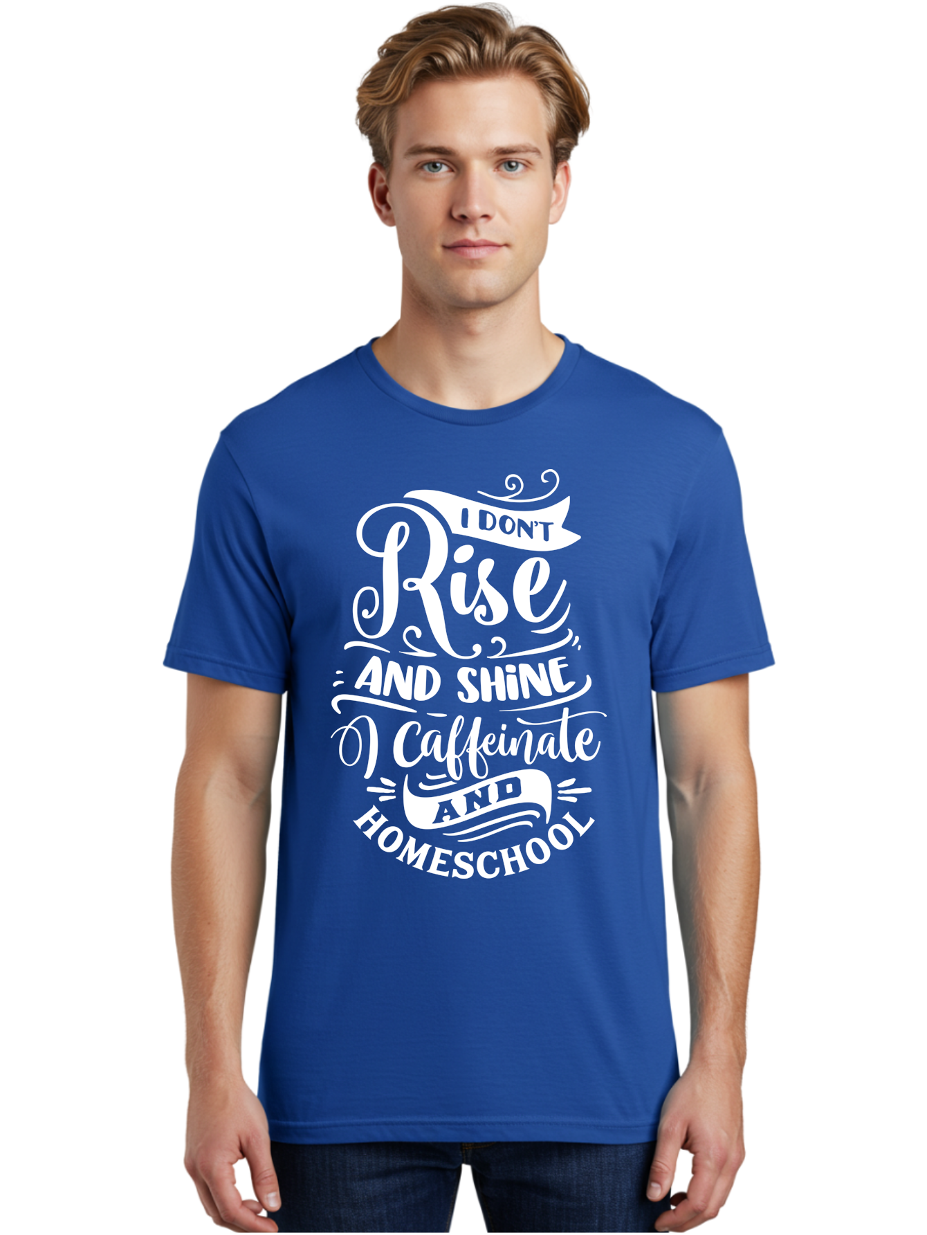 I-Don-T-Rise-And-Shine-I-Caffeinate-And-Homeschool Men'S Graphic Tee, 100% Cotton, Comfortable Casual Summer Wear, Machine Washable, Homeschooling Humor, Funny Homeschool Quotes, Coffee Fueled, Caffeinated Homeschooler, Parenting Memes, Aab402 22