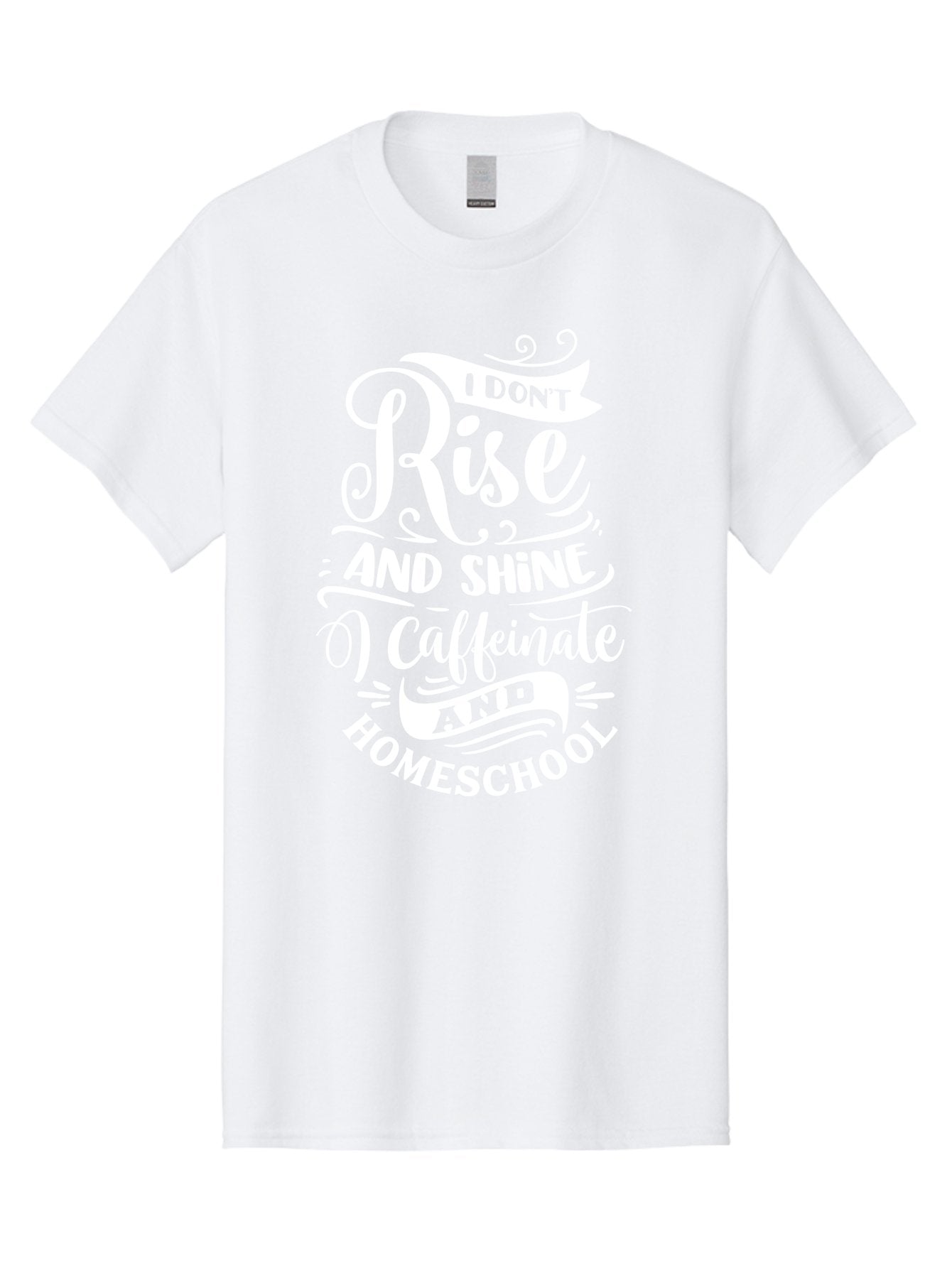 I-Don-T-Rise-And-Shine-I-Caffeinate-And-Homeschool Men'S Graphic Tee, 100% Cotton, Comfortable Casual Summer Wear, Machine Washable, Homeschooling Humor, Funny Homeschool Quotes, Coffee Fueled, Caffeinated Homeschooler, Parenting Memes, Aab402 3