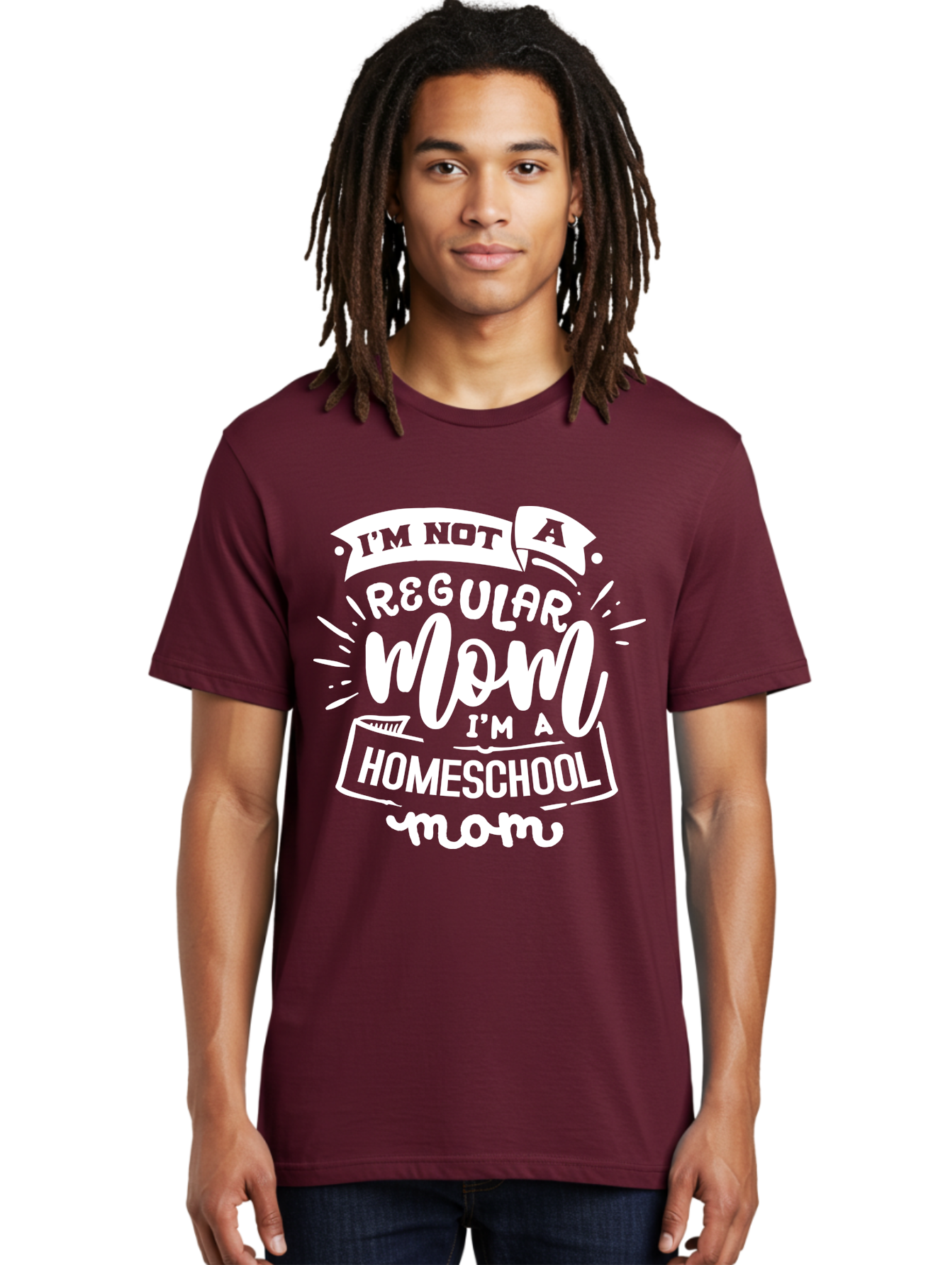 I-M-Not-A-Regular-Mom-I-M-A-Homeschool-Mom Men'S Graphic Tee, 100% Cotton, Comfortable Casual Summer Wear, Machine Washable, Homeschool Mom, Proud Parent, Alternative Education, Dedicated Mother, Homeschooling Lifestyle, Mom Quotes, Aab404