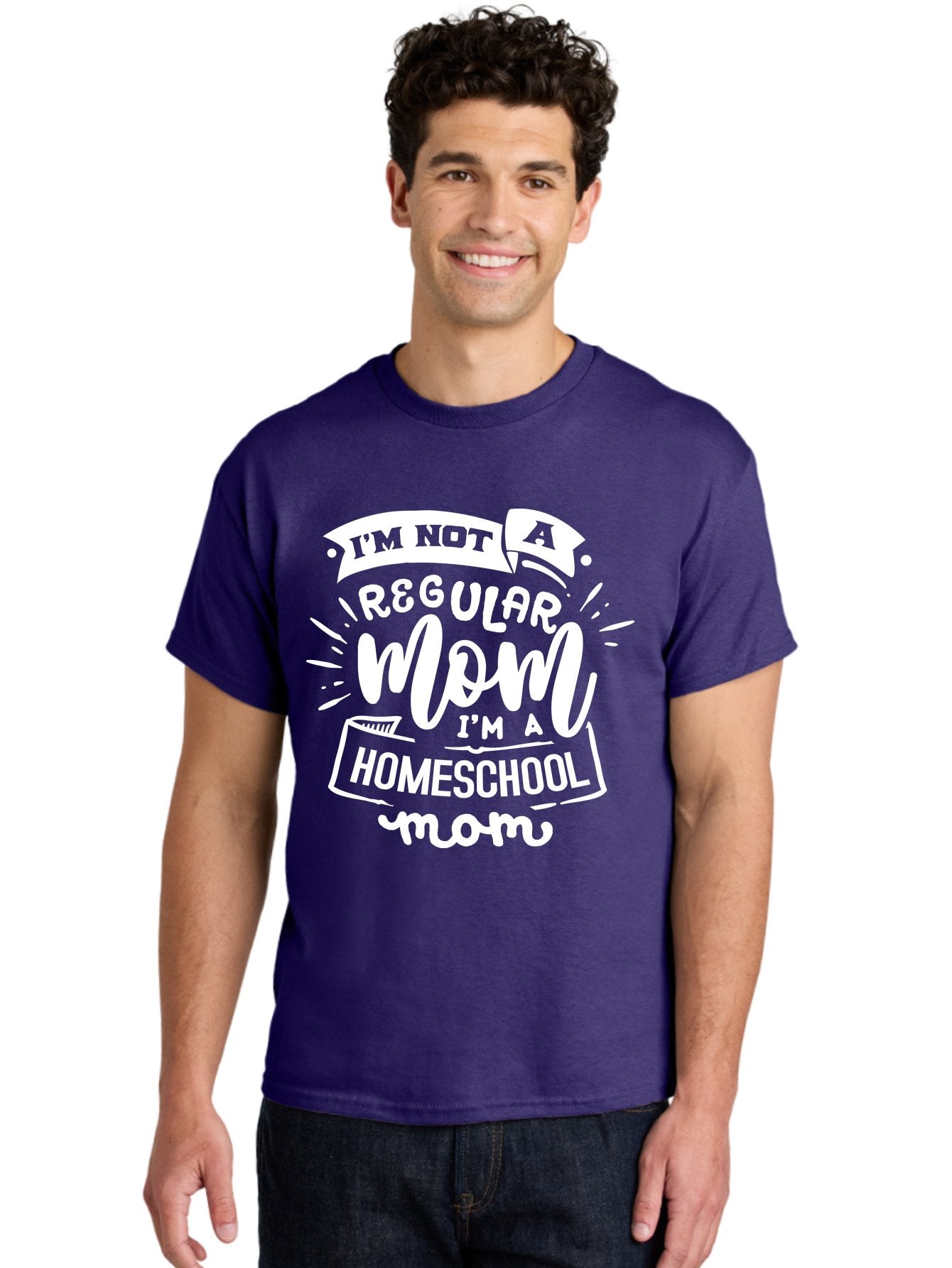 I-M-Not-A-Regular-Mom-I-M-A-Homeschool-Mom Men'S Graphic Tee, 100% Cotton, Comfortable Casual Summer Wear, Machine Washable, Homeschool Mom, Proud Parent, Alternative Education, Dedicated Mother, Homeschooling Lifestyle, Mom Quotes, Aab404 22