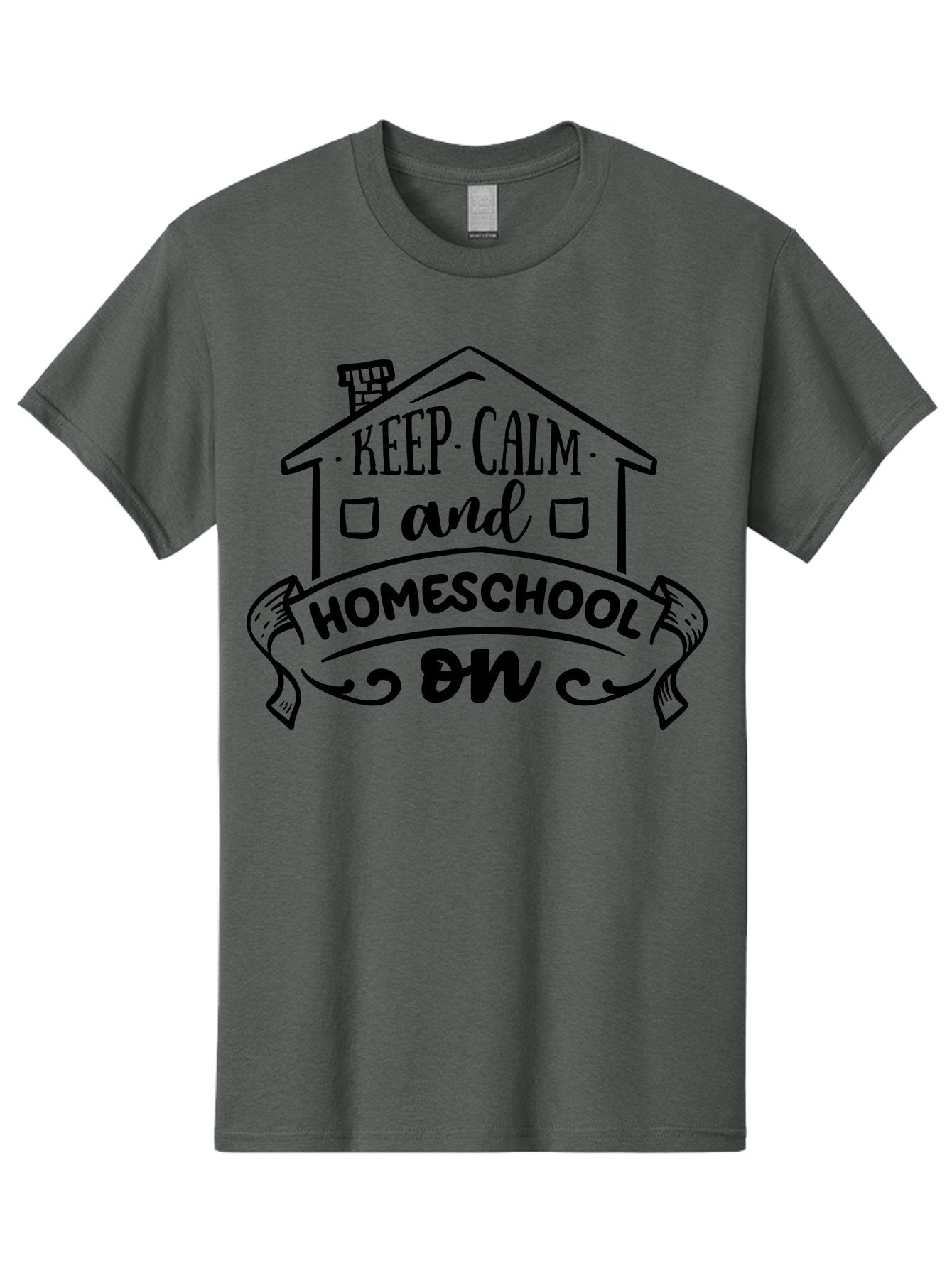 Keep-Calm-And-Homeschool-On-1 Men'S Graphic Tee, 100% Cotton, Comfortable Casual Summer Wear, Machine Washable, Homeschooling Inspiration, Keep Calm, Homeschool On, Home Education, Personalized Learning, Alternative Education, Family Learning, Aab407 9