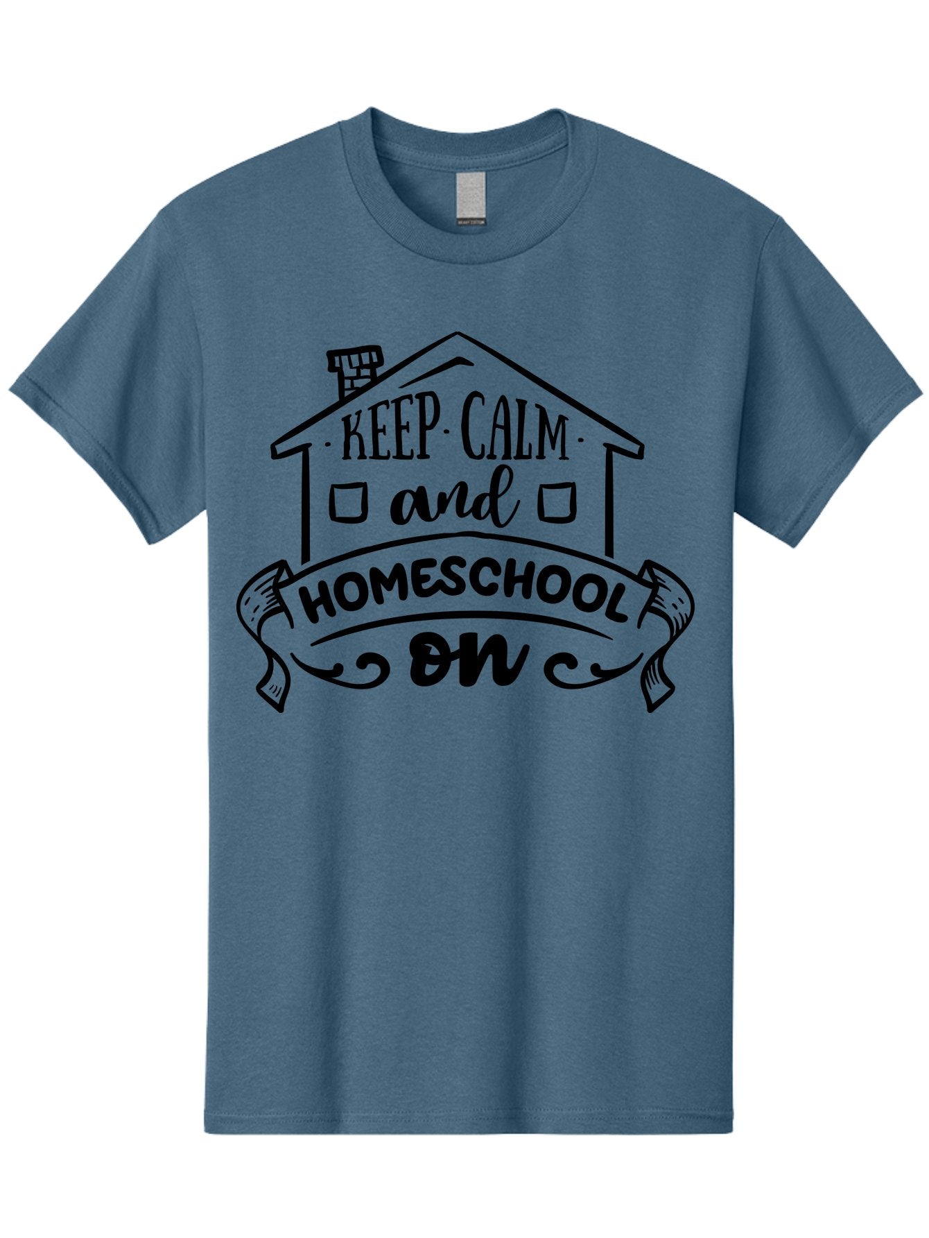 Keep-Calm-And-Homeschool-On-1 Men'S Graphic Tee, 100% Cotton, Comfortable Casual Summer Wear, Machine Washable, Homeschooling Inspiration, Keep Calm, Homeschool On, Home Education, Personalized Learning, Alternative Education, Family Learning, Aab407 11