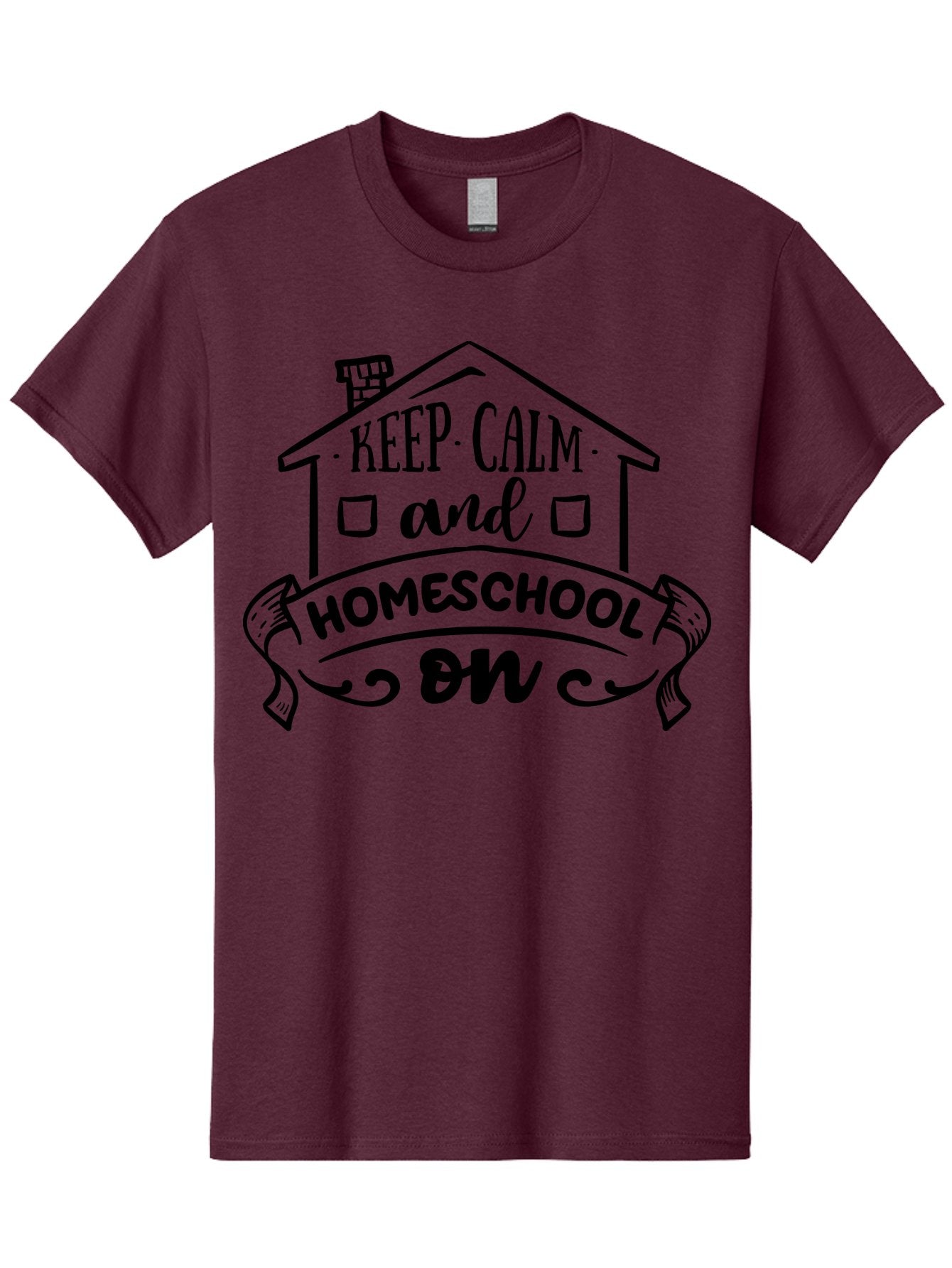 Keep-Calm-And-Homeschool-On-1 Men'S Graphic Tee, 100% Cotton, Comfortable Casual Summer Wear, Machine Washable, Homeschooling Inspiration, Keep Calm, Homeschool On, Home Education, Personalized Learning, Alternative Education, Family Learning, Aab407 10