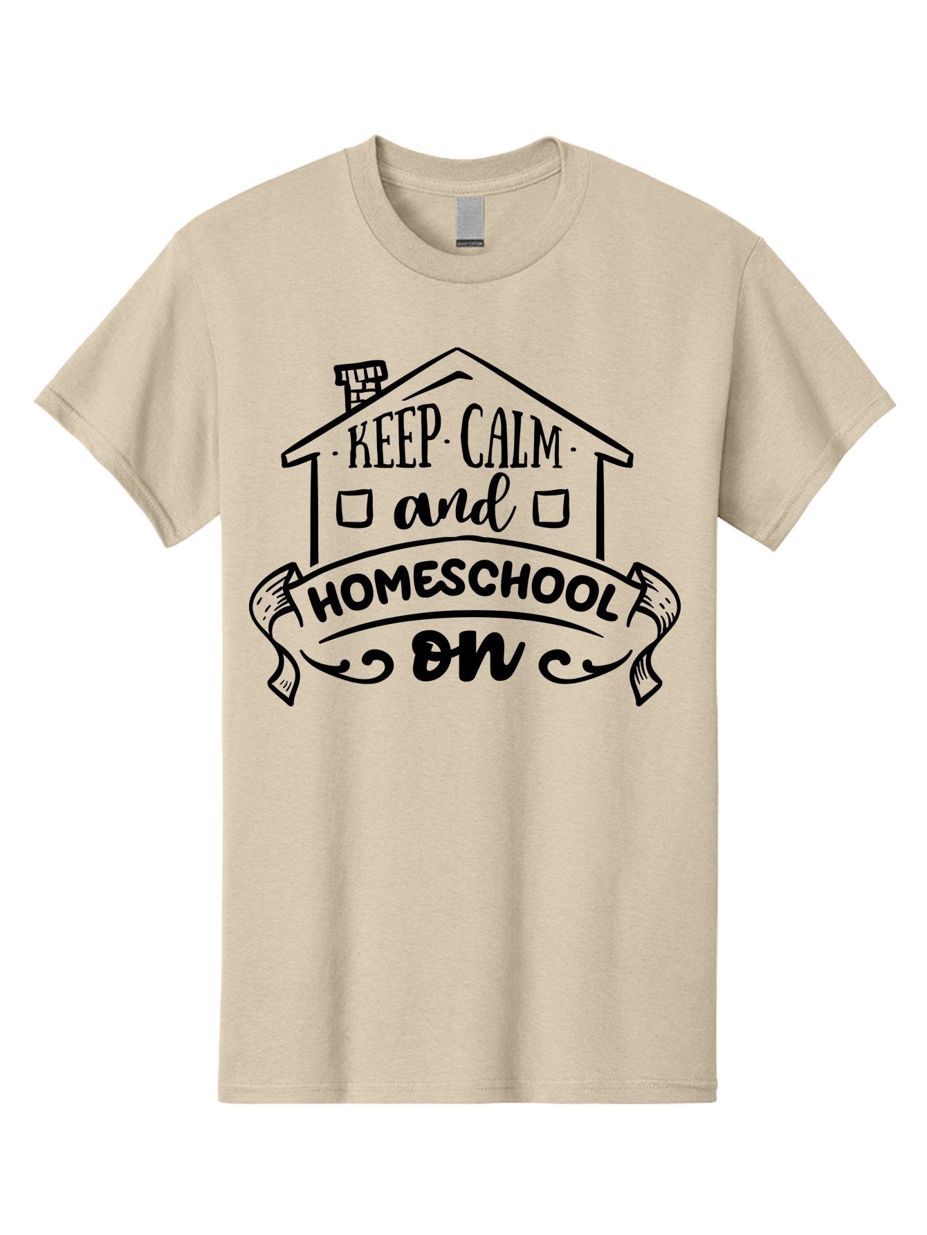 Keep-Calm-And-Homeschool-On-1 Men'S Graphic Tee, 100% Cotton, Comfortable Casual Summer Wear, Machine Washable, Homeschooling Inspiration, Keep Calm, Homeschool On, Home Education, Personalized Learning, Alternative Education, Family Learning, Aab407 5