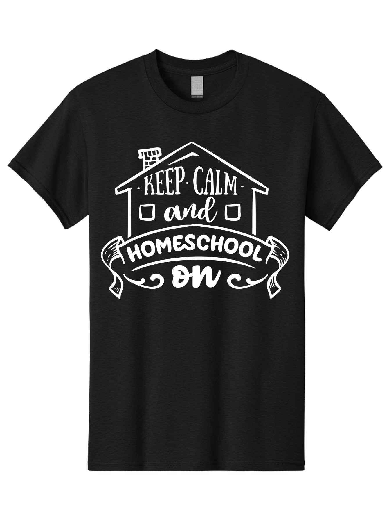 Keep-Calm-And-Homeschool-On Men'S Graphic Tee, 100% Cotton, Comfortable Casual Summer Wear, Machine Washable, Homeschooling, Homeschool, Keep Calm, Homeschool On, Alternative Education, Home Education, Learning At Home, Family Education, Aab408 9