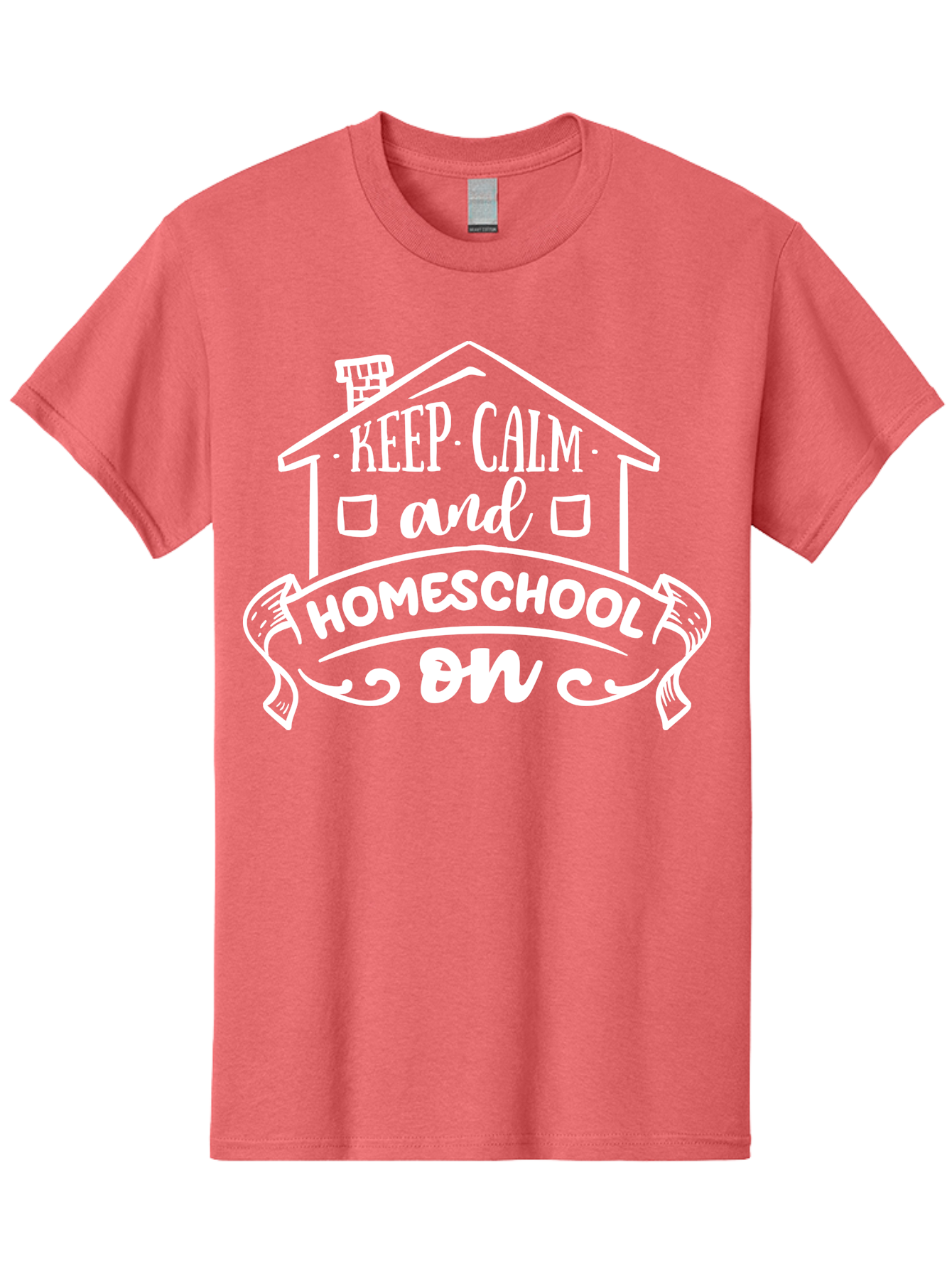 Keep-Calm-And-Homeschool-On Men'S Graphic Tee, 100% Cotton, Comfortable Casual Summer Wear, Machine Washable, Homeschooling, Homeschool, Keep Calm, Homeschool On, Alternative Education, Home Education, Learning At Home, Family Education, Aab408