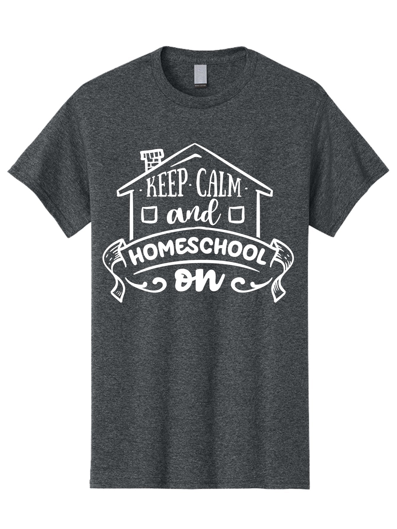 Keep-Calm-And-Homeschool-On Men'S Graphic Tee, 100% Cotton, Comfortable Casual Summer Wear, Machine Washable, Homeschooling, Homeschool, Keep Calm, Homeschool On, Alternative Education, Home Education, Learning At Home, Family Education, Aab408 3