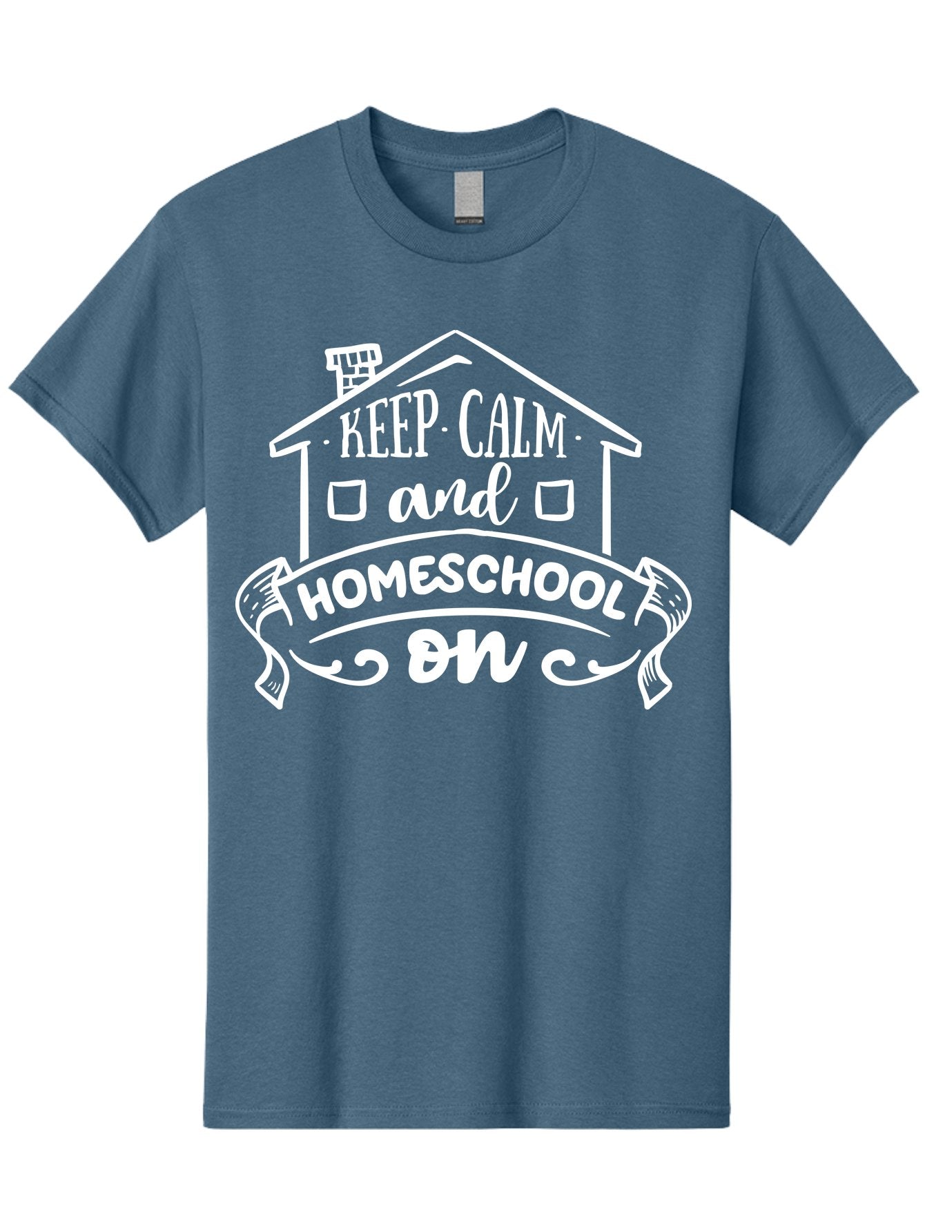 Keep-Calm-And-Homeschool-On Men'S Graphic Tee, 100% Cotton, Comfortable Casual Summer Wear, Machine Washable, Homeschooling, Homeschool, Keep Calm, Homeschool On, Alternative Education, Home Education, Learning At Home, Family Education, Aab408 6