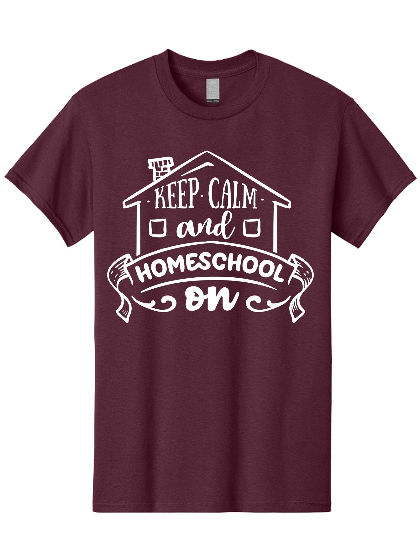 Keep-Calm-And-Homeschool-On Men'S Graphic Tee, 100% Cotton, Comfortable Casual Summer Wear, Machine Washable, Homeschooling, Homeschool, Keep Calm, Homeschool On, Alternative Education, Home Education, Learning At Home, Family Education, Aab408 14