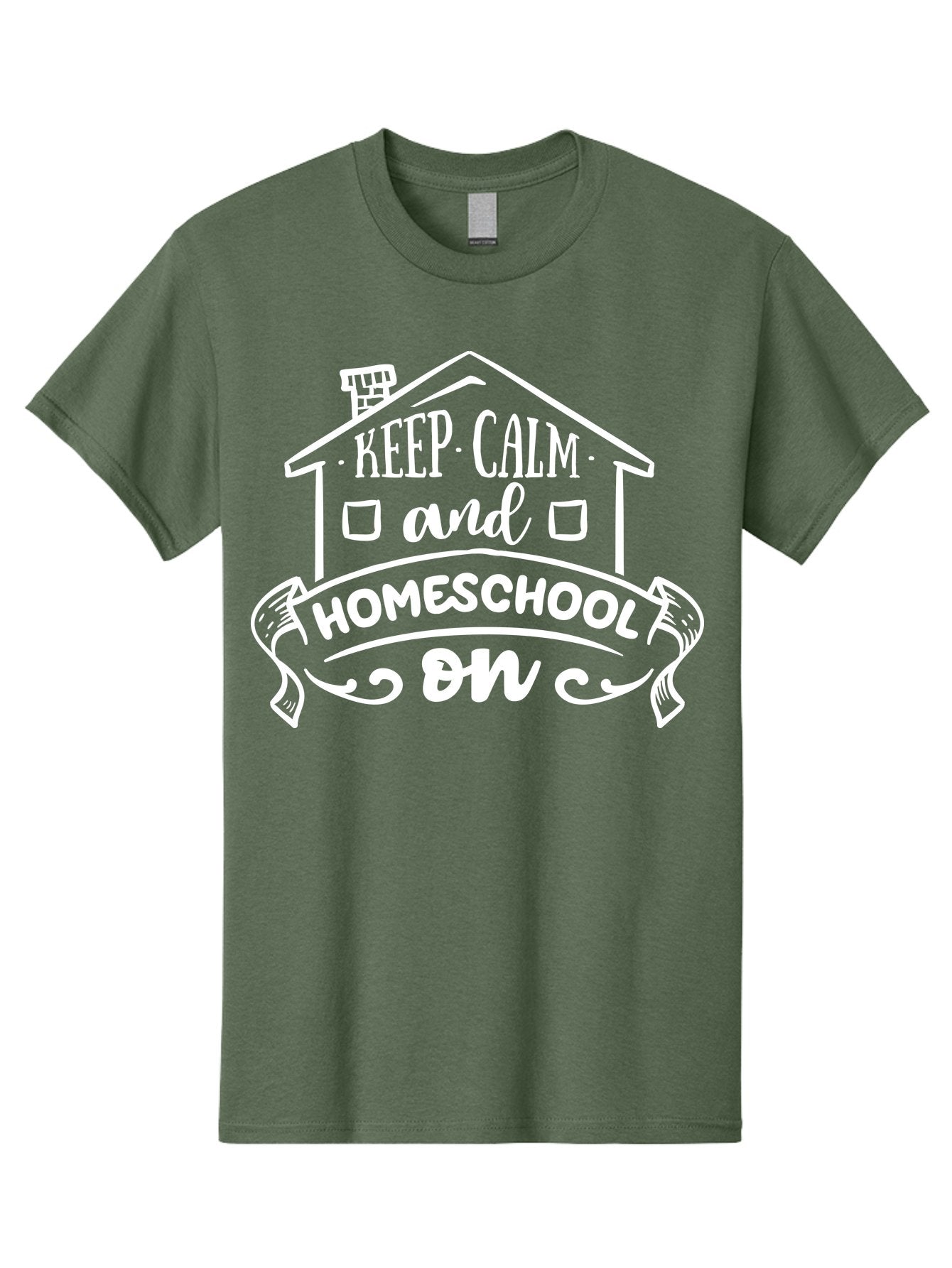 Keep-Calm-And-Homeschool-On Men'S Graphic Tee, 100% Cotton, Comfortable Casual Summer Wear, Machine Washable, Homeschooling, Homeschool, Keep Calm, Homeschool On, Alternative Education, Home Education, Learning At Home, Family Education, Aab408 4