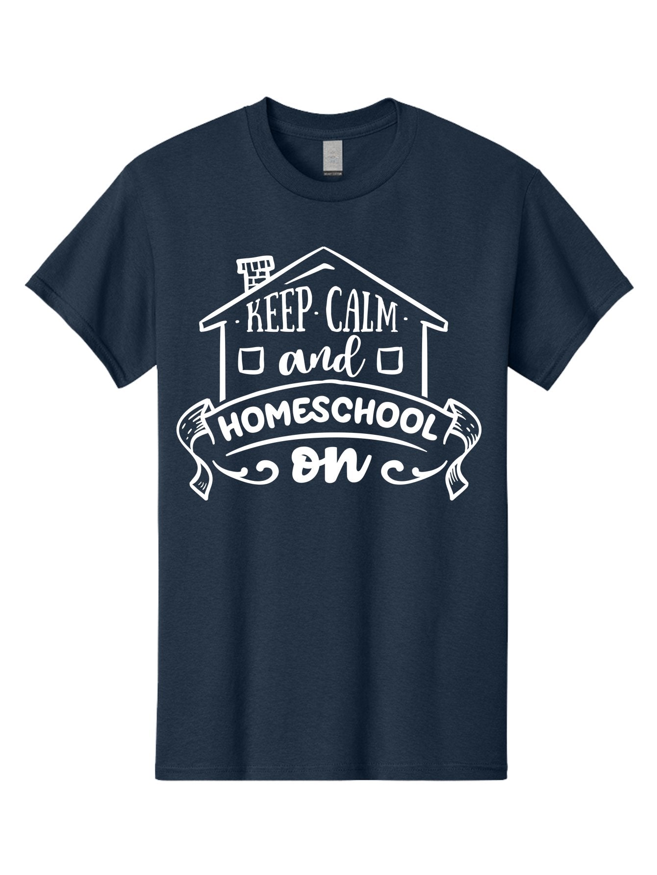 Keep-Calm-And-Homeschool-On Men'S Graphic Tee, 100% Cotton, Comfortable Casual Summer Wear, Machine Washable, Homeschooling, Homeschool, Keep Calm, Homeschool On, Alternative Education, Home Education, Learning At Home, Family Education, Aab408 8