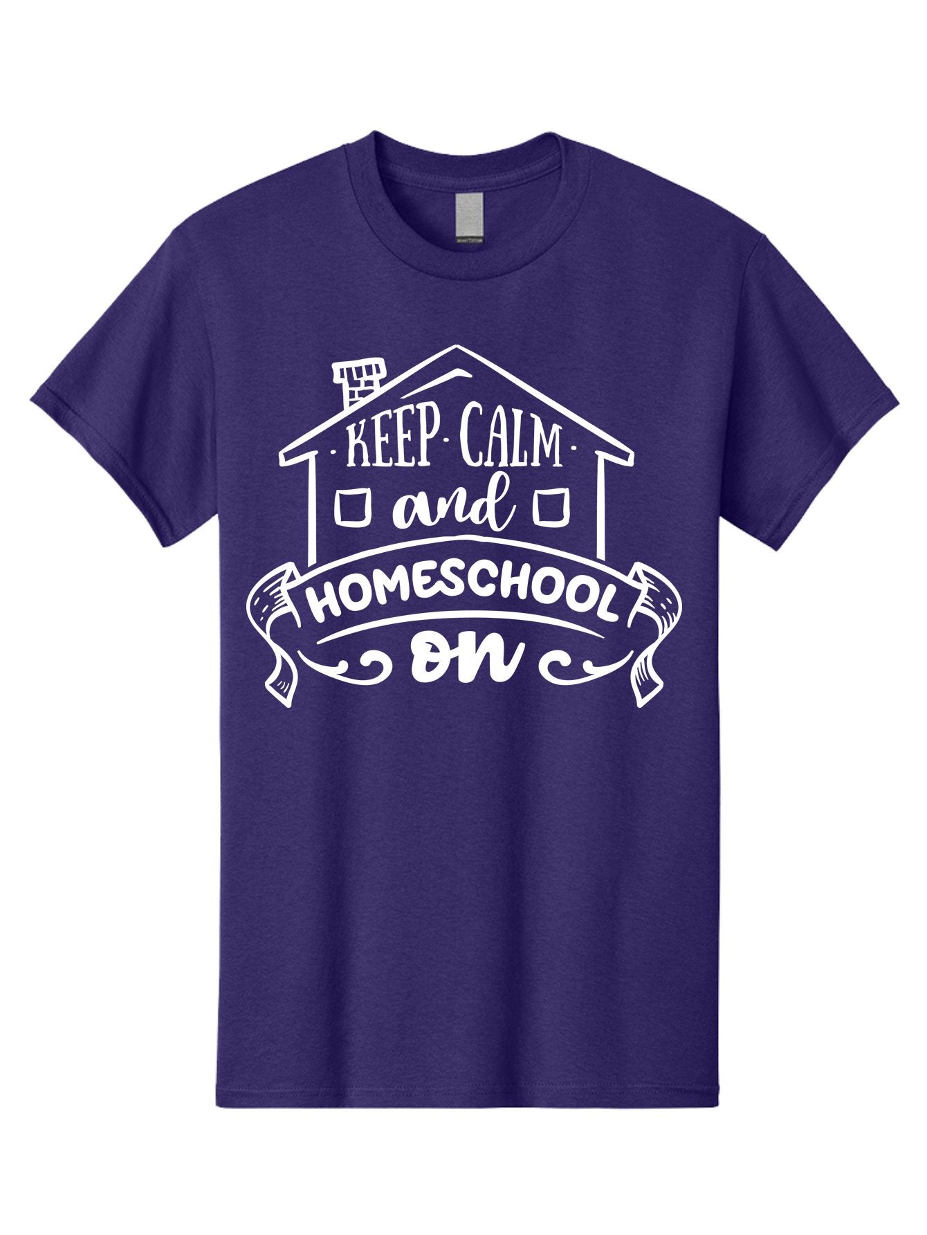 Keep-Calm-And-Homeschool-On Men'S Graphic Tee, 100% Cotton, Comfortable Casual Summer Wear, Machine Washable, Homeschooling, Homeschool, Keep Calm, Homeschool On, Alternative Education, Home Education, Learning At Home, Family Education, Aab408 13