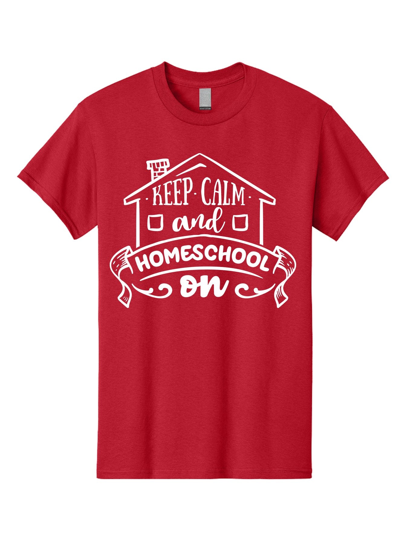 Keep-Calm-And-Homeschool-On Men'S Graphic Tee, 100% Cotton, Comfortable Casual Summer Wear, Machine Washable, Homeschooling, Homeschool, Keep Calm, Homeschool On, Alternative Education, Home Education, Learning At Home, Family Education, Aab408 5