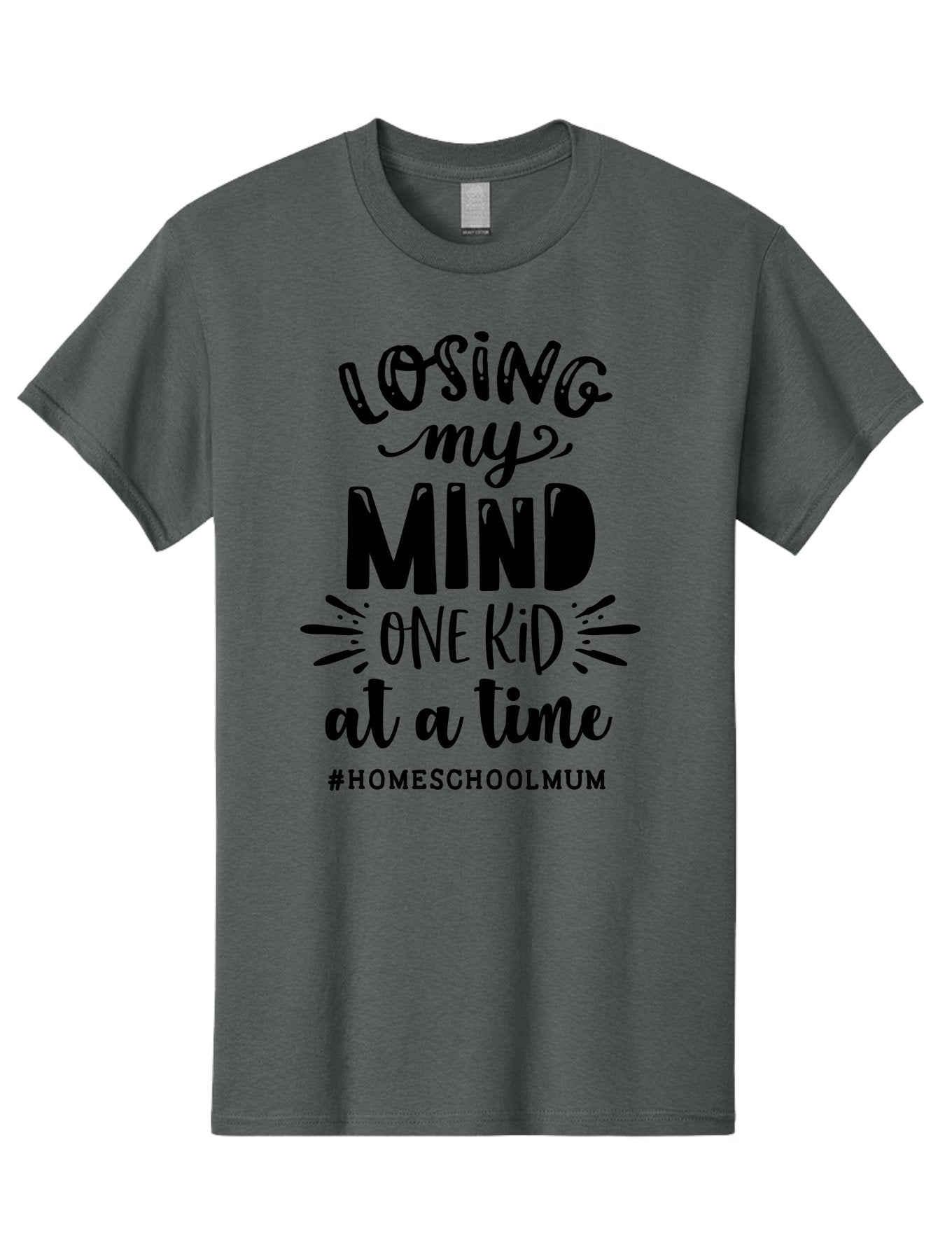 Losing-My-Mind-One-Kid-At-A-Time-1 Men'S Graphic Tee, 100% Cotton, Comfortable Casual Summer Wear, Machine Washable, Humorous Homeschool Mom Quote, Funny Parenting Phrase, Relatable Mom Joke, Homeschooling Struggles, Parenting Humor, Mom Life Aab409 11