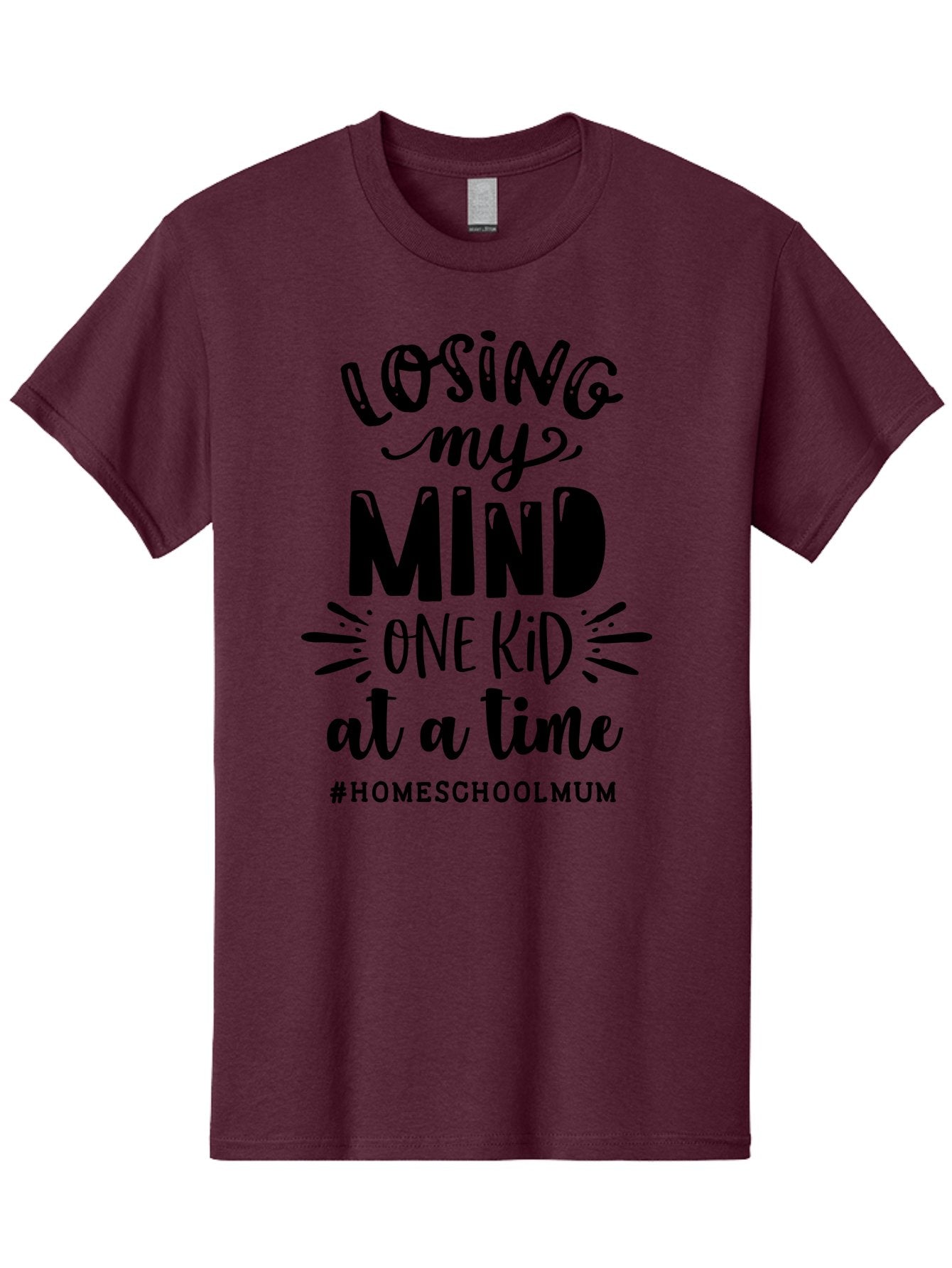 Losing-My-Mind-One-Kid-At-A-Time-1 Men'S Graphic Tee, 100% Cotton, Comfortable Casual Summer Wear, Machine Washable, Humorous Homeschool Mom Quote, Funny Parenting Phrase, Relatable Mom Joke, Homeschooling Struggles, Parenting Humor, Mom Life Aab409 9