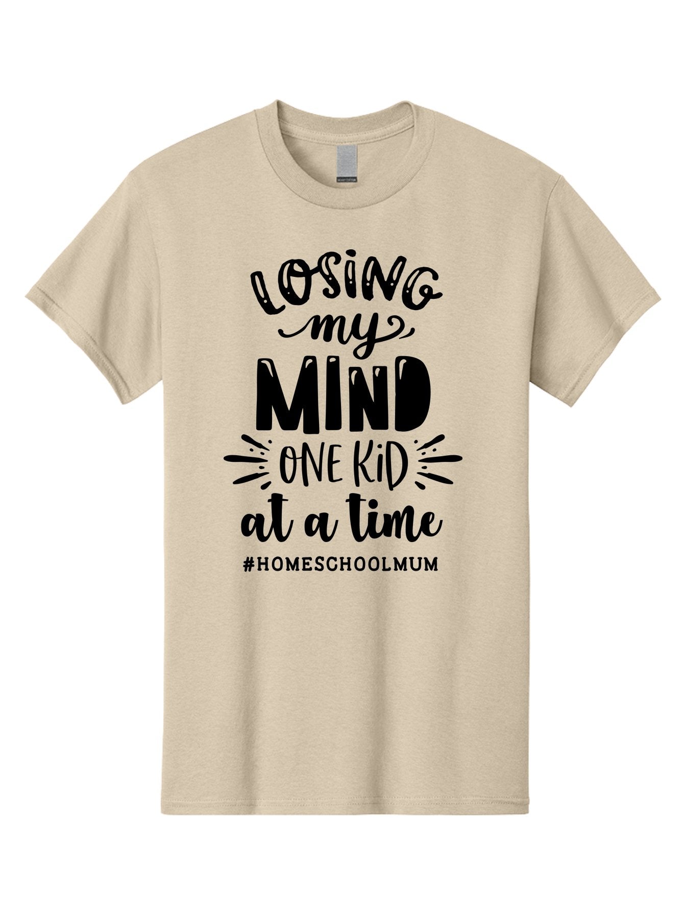 Losing-My-Mind-One-Kid-At-A-Time-1 Men'S Graphic Tee, 100% Cotton, Comfortable Casual Summer Wear, Machine Washable, Humorous Homeschool Mom Quote, Funny Parenting Phrase, Relatable Mom Joke, Homeschooling Struggles, Parenting Humor, Mom Life Aab409 10