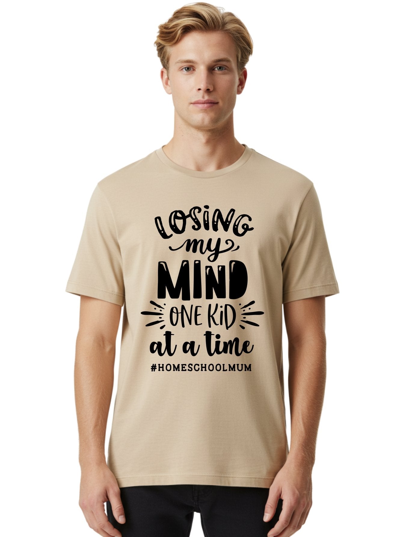 Losing-My-Mind-One-Kid-At-A-Time-1 Men'S Graphic Tee, 100% Cotton, Comfortable Casual Summer Wear, Machine Washable, Humorous Homeschool Mom Quote, Funny Parenting Phrase, Relatable Mom Joke, Homeschooling Struggles, Parenting Humor, Mom Life Aab409 17