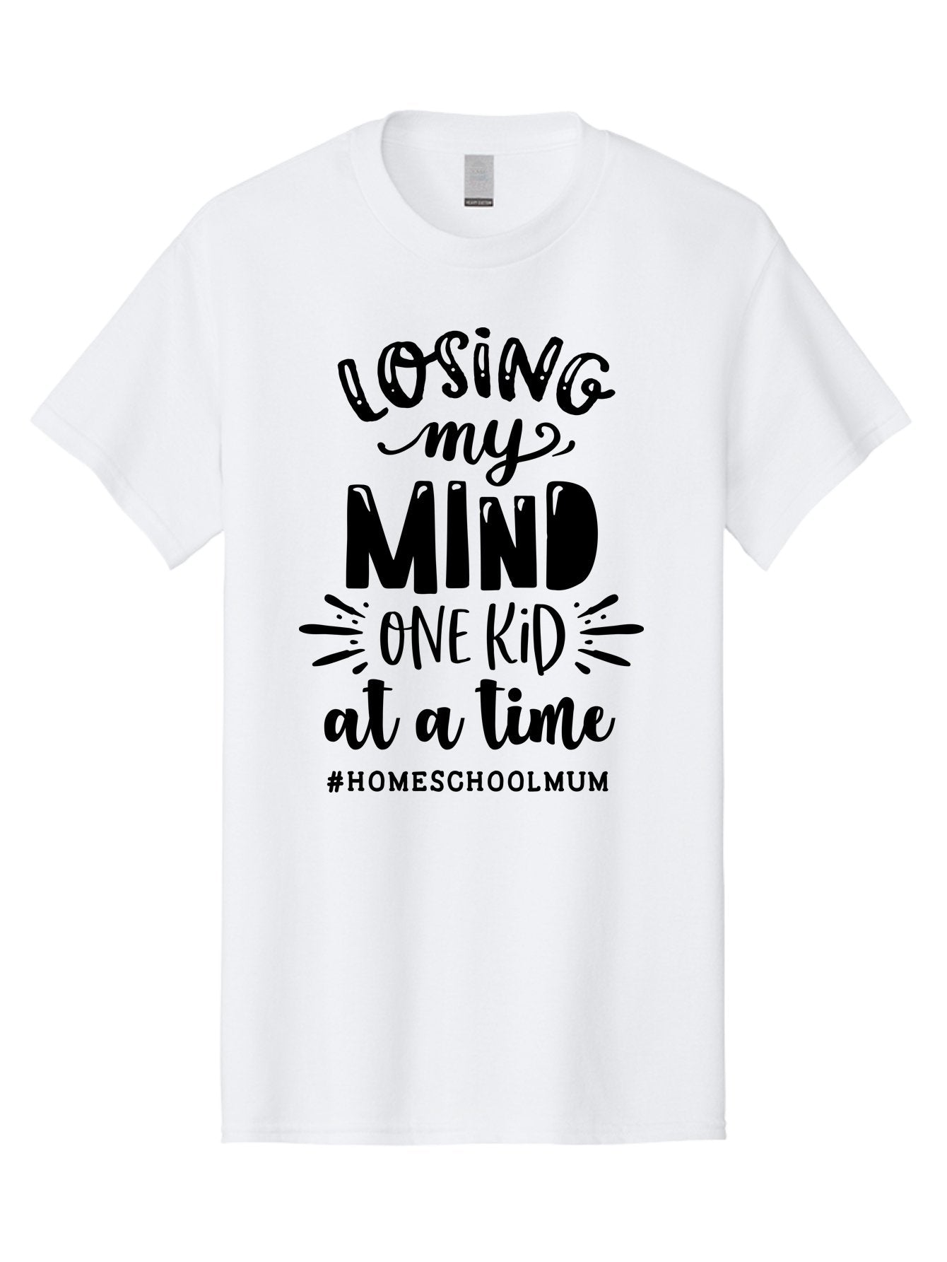 Losing-My-Mind-One-Kid-At-A-Time-1 Men'S Graphic Tee, 100% Cotton, Comfortable Casual Summer Wear, Machine Washable, Humorous Homeschool Mom Quote, Funny Parenting Phrase, Relatable Mom Joke, Homeschooling Struggles, Parenting Humor, Mom Life Aab409 8