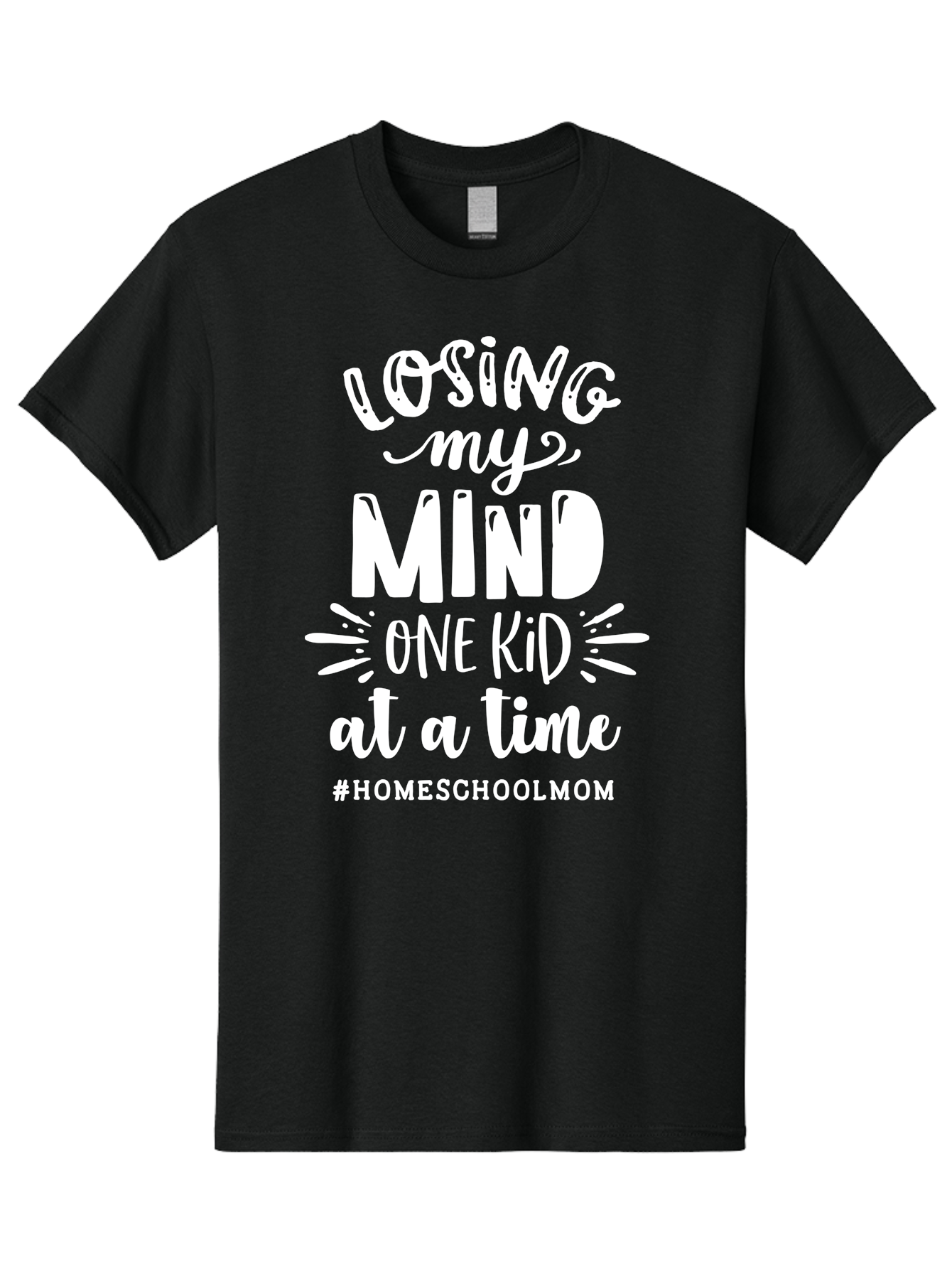 Losing-My-Mind-One-Kid-At-A-Time-2 Men'S Graphic Tee, 100% Cotton, Comfortable Casual Summer Wear, Machine Washable, Homeschool Mom, Parenting Humor, Funny Quotes, Mom Life, Homeschooling Challenges, Mom Struggles, Parenting Struggles, Aab410