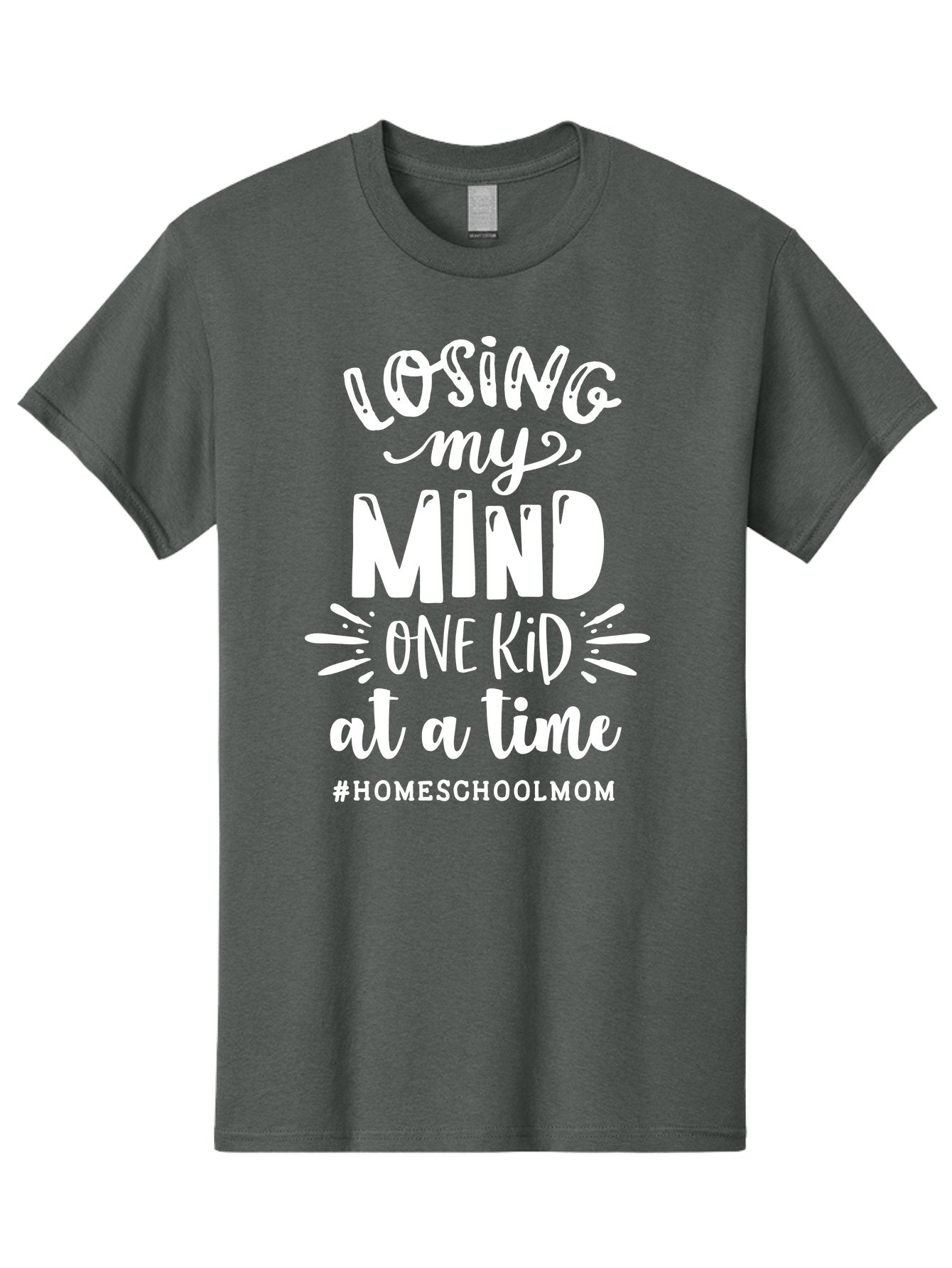 Losing-My-Mind-One-Kid-At-A-Time-2 Men'S Graphic Tee, 100% Cotton, Comfortable Casual Summer Wear, Machine Washable, Homeschool Mom, Parenting Humor, Funny Quotes, Mom Life, Homeschooling Challenges, Mom Struggles, Parenting Struggles, Aab410 7
