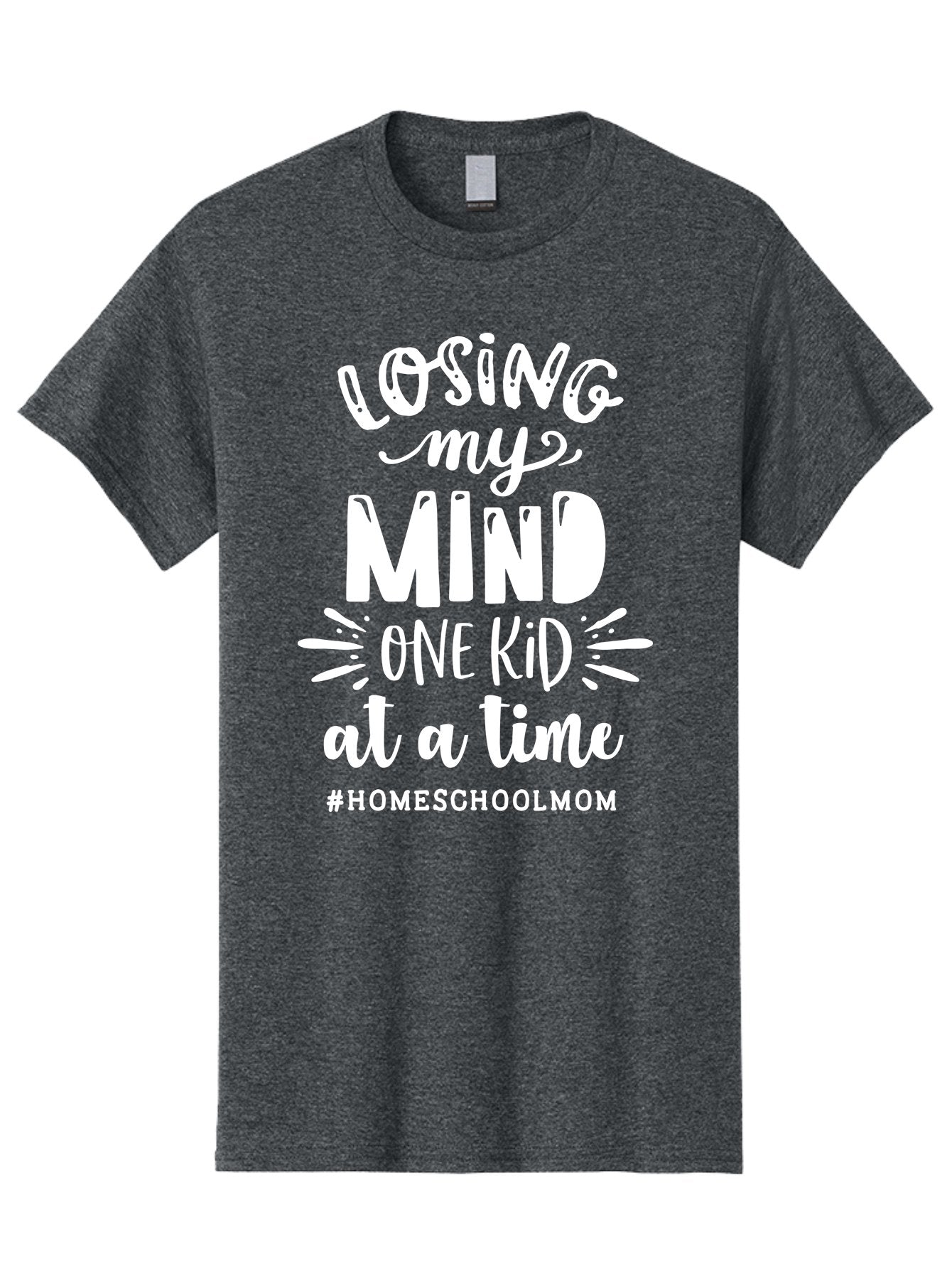 Losing-My-Mind-One-Kid-At-A-Time-2 Men'S Graphic Tee, 100% Cotton, Comfortable Casual Summer Wear, Machine Washable, Homeschool Mom, Parenting Humor, Funny Quotes, Mom Life, Homeschooling Challenges, Mom Struggles, Parenting Struggles, Aab410 3