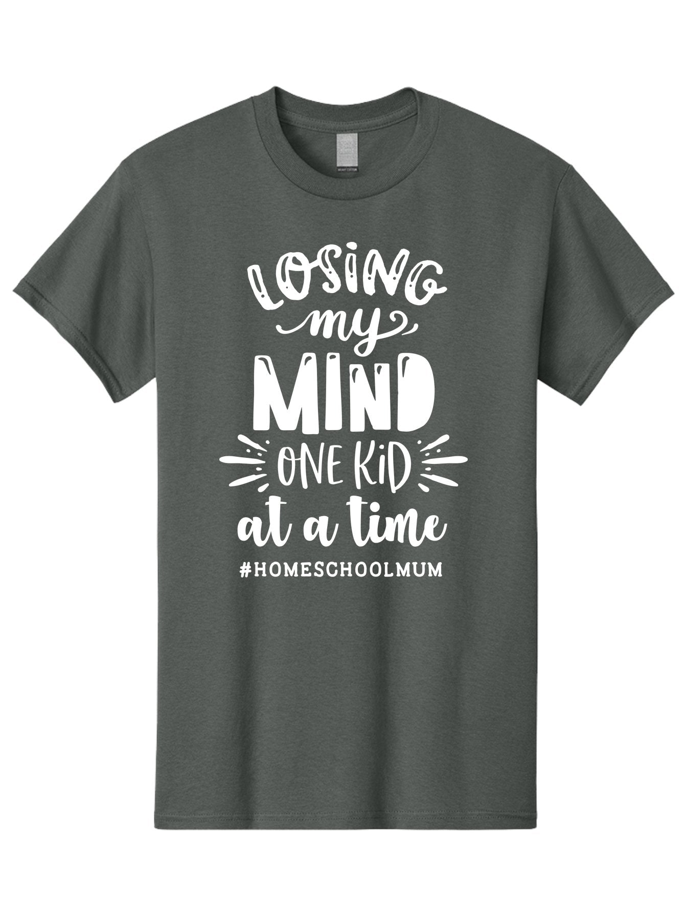 Losing-My-Mind-One-Kid-At-A-Time Men'S Graphic Tee, 100% Cotton, Comfortable Casual Summer Wear, Machine Washable, Homeschool Mom, Parenting Struggles, Humorous Quote, Motherhood Challenges, Parenting Life Aab411 14
