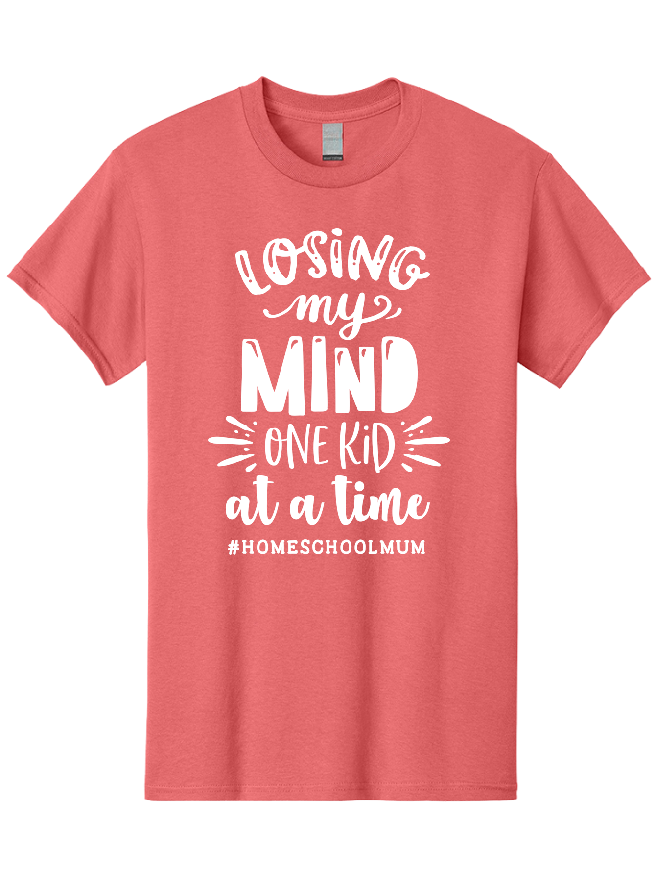 Losing-My-Mind-One-Kid-At-A-Time Men'S Graphic Tee, 100% Cotton, Comfortable Casual Summer Wear, Machine Washable, Homeschool Mom, Parenting Struggles, Humorous Quote, Motherhood Challenges, Parenting Life Aab411 5