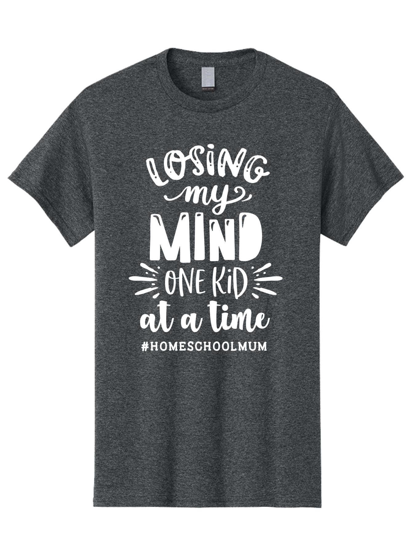 Losing-My-Mind-One-Kid-At-A-Time Men'S Graphic Tee, 100% Cotton, Comfortable Casual Summer Wear, Machine Washable, Homeschool Mom, Parenting Struggles, Humorous Quote, Motherhood Challenges, Parenting Life Aab411 7